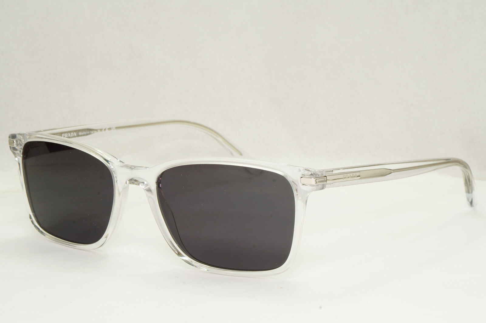 Prada Sunglasses Black Transparent Crystal Square PR14WV VPR 14W 2AZ-1O1 56mm