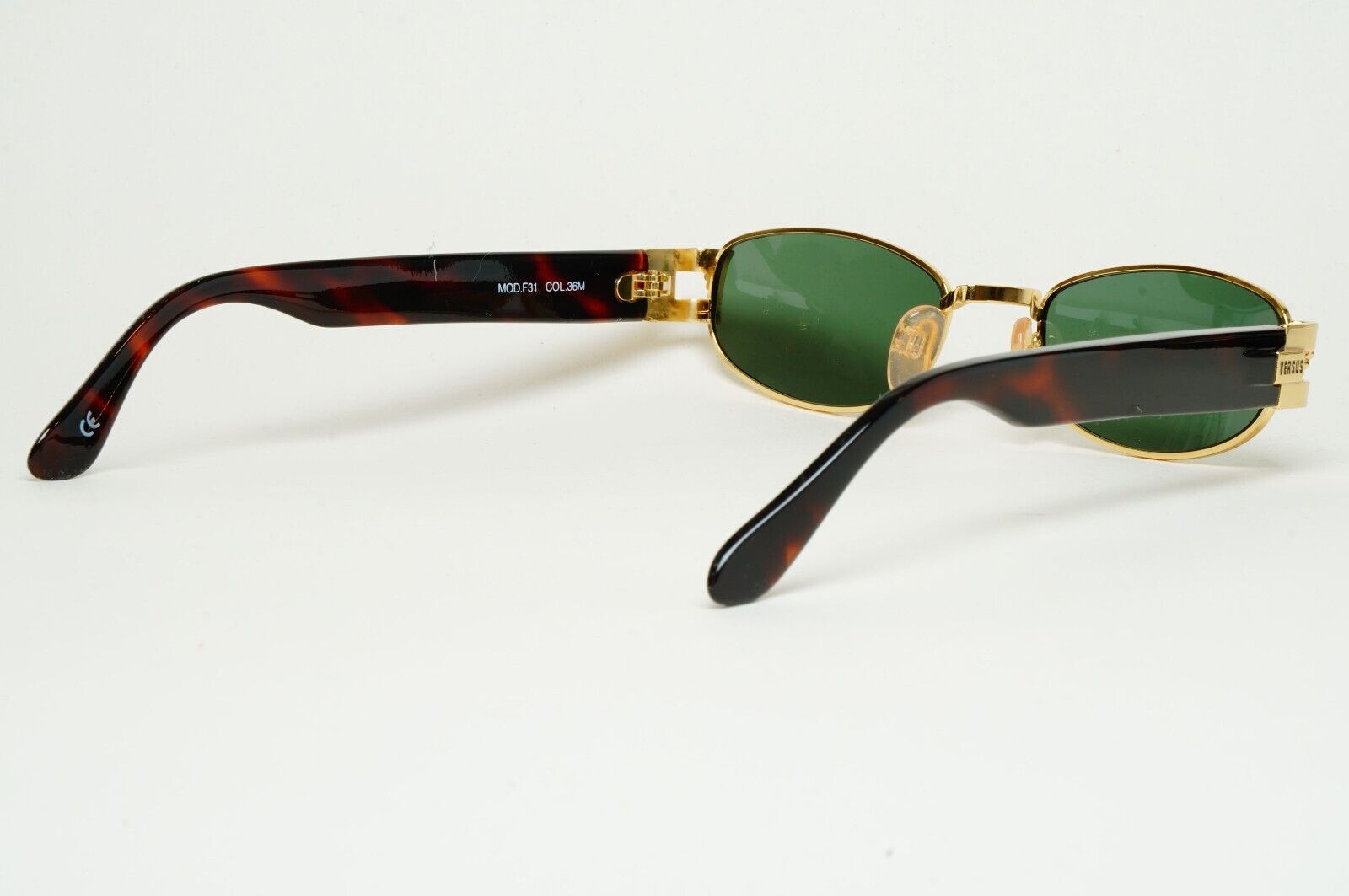 Versus Sunglasses 1996 by Gianni Versace Vintage Gold Green MOD F31 COL 36M