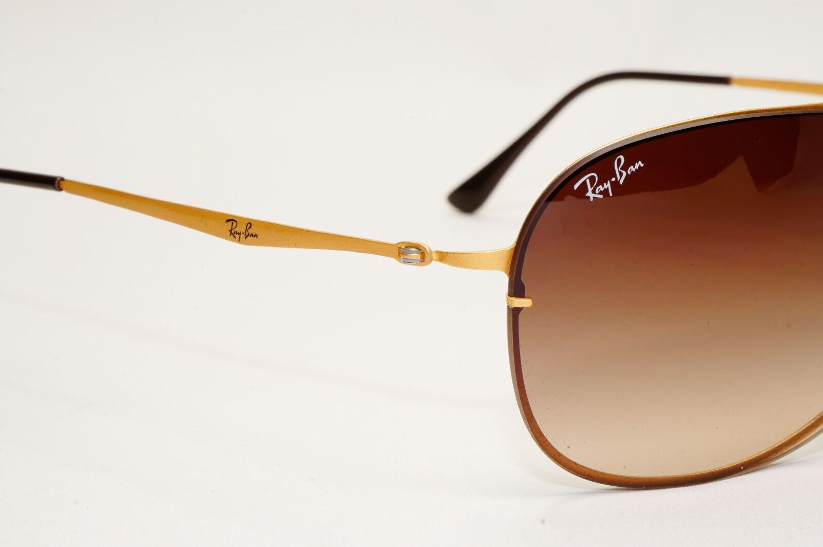 Ray-Ban Sunglasses Titan Ultra Lighweight Rimless Gold Brown RB 8052 157/13 61mm