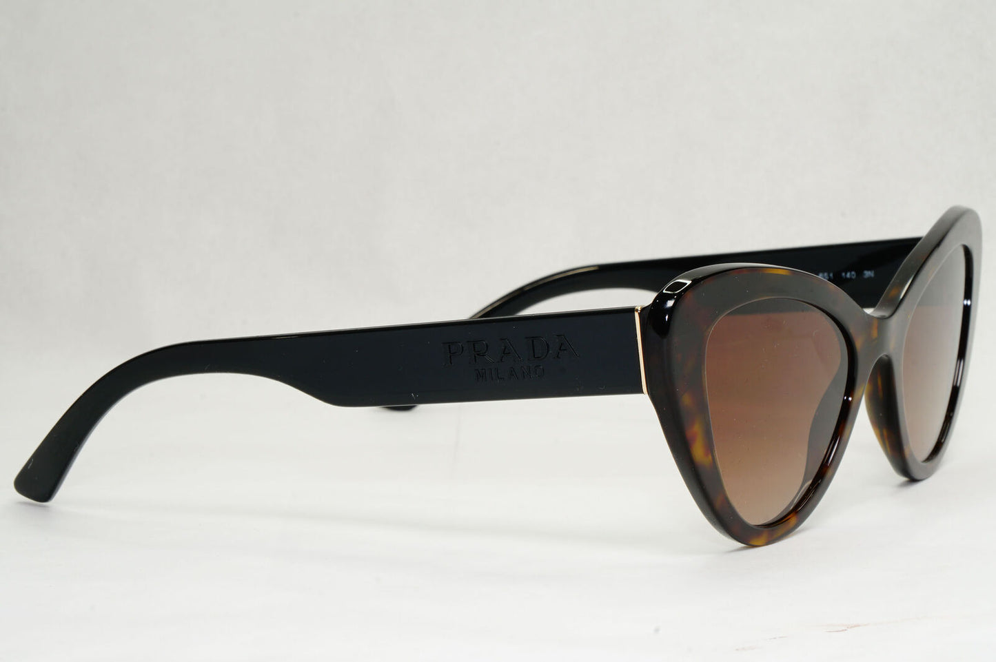 Prada Sunglasses Brown Tortoise Black Cat Eye PR13YS SPR 13Y 2AU-6S1 52mm