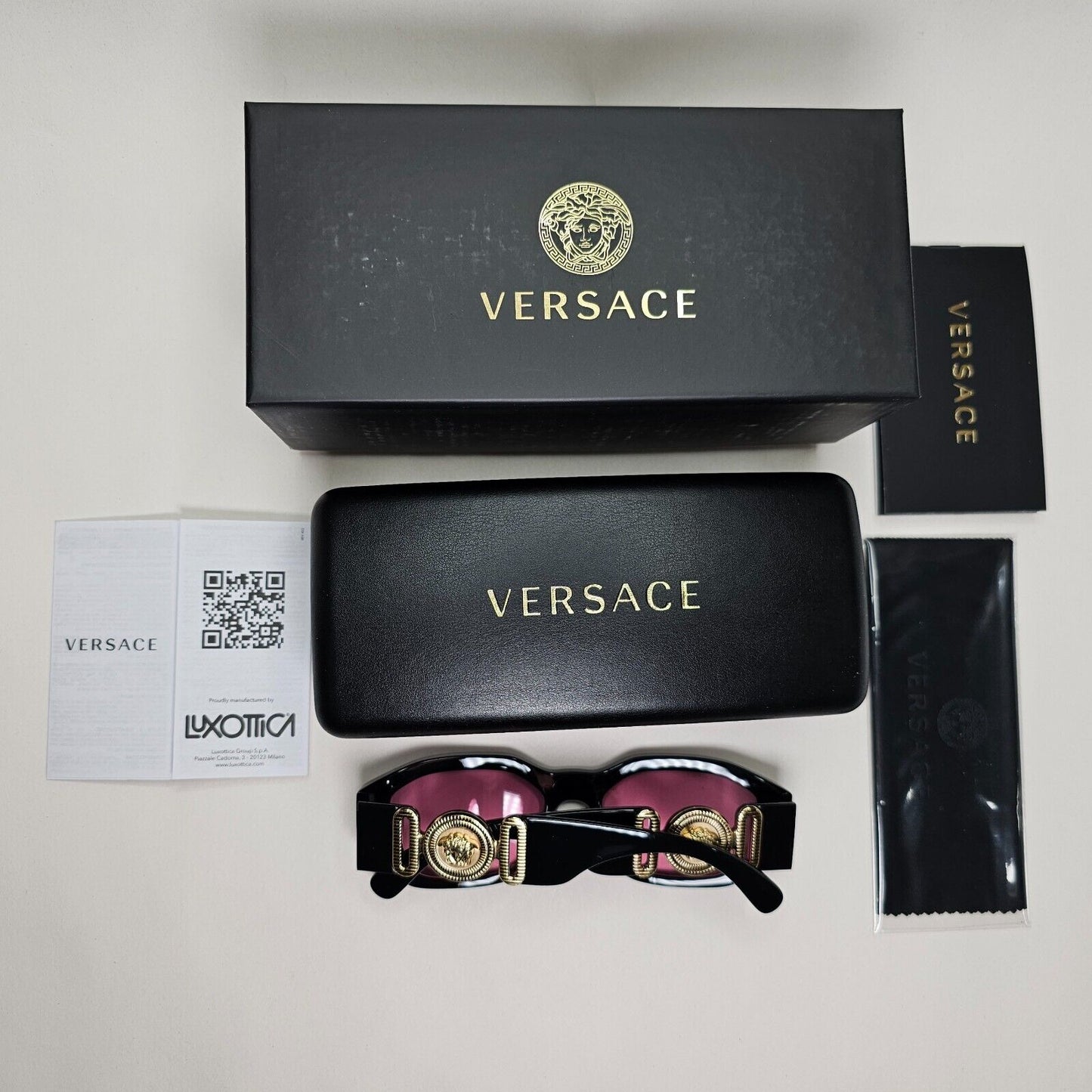 Versace Sunglasses Black Gold Pink Gold Medusa Biggie MOD VE 4361 GB1/84 53mm