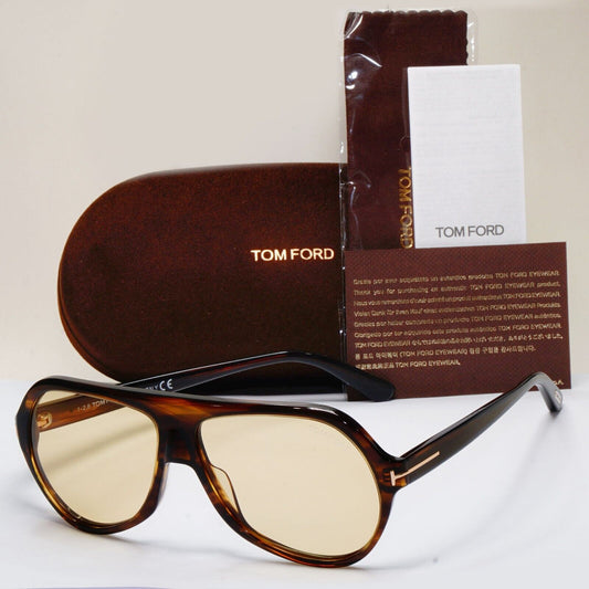 Tom Ford Sunglasses Thomas Brown Yellow Gold Pilot Navigator FT0732 TF 732 56N