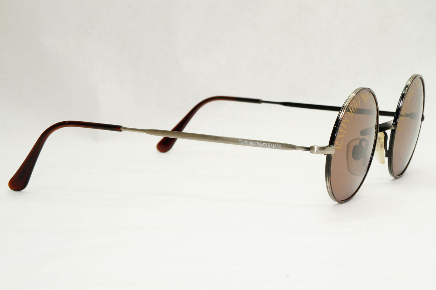 Emporio Armani 1997 Vintage Sunglasses Round Lens Print Brown 025-S 847 130124