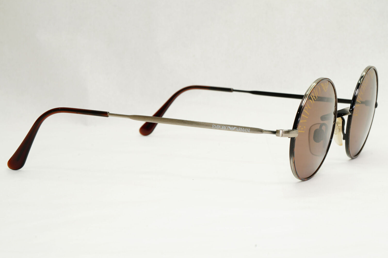 Emporio Armani 1997 Vintage Sunglasses Round Lens Print Brown 025-S 847 130124