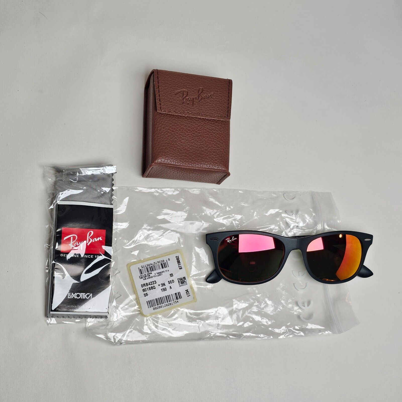 Ray-Ban Sunglasses 2012 New Wayfarer Folding Black Orange RB 4223 601-S/6Q 55mm