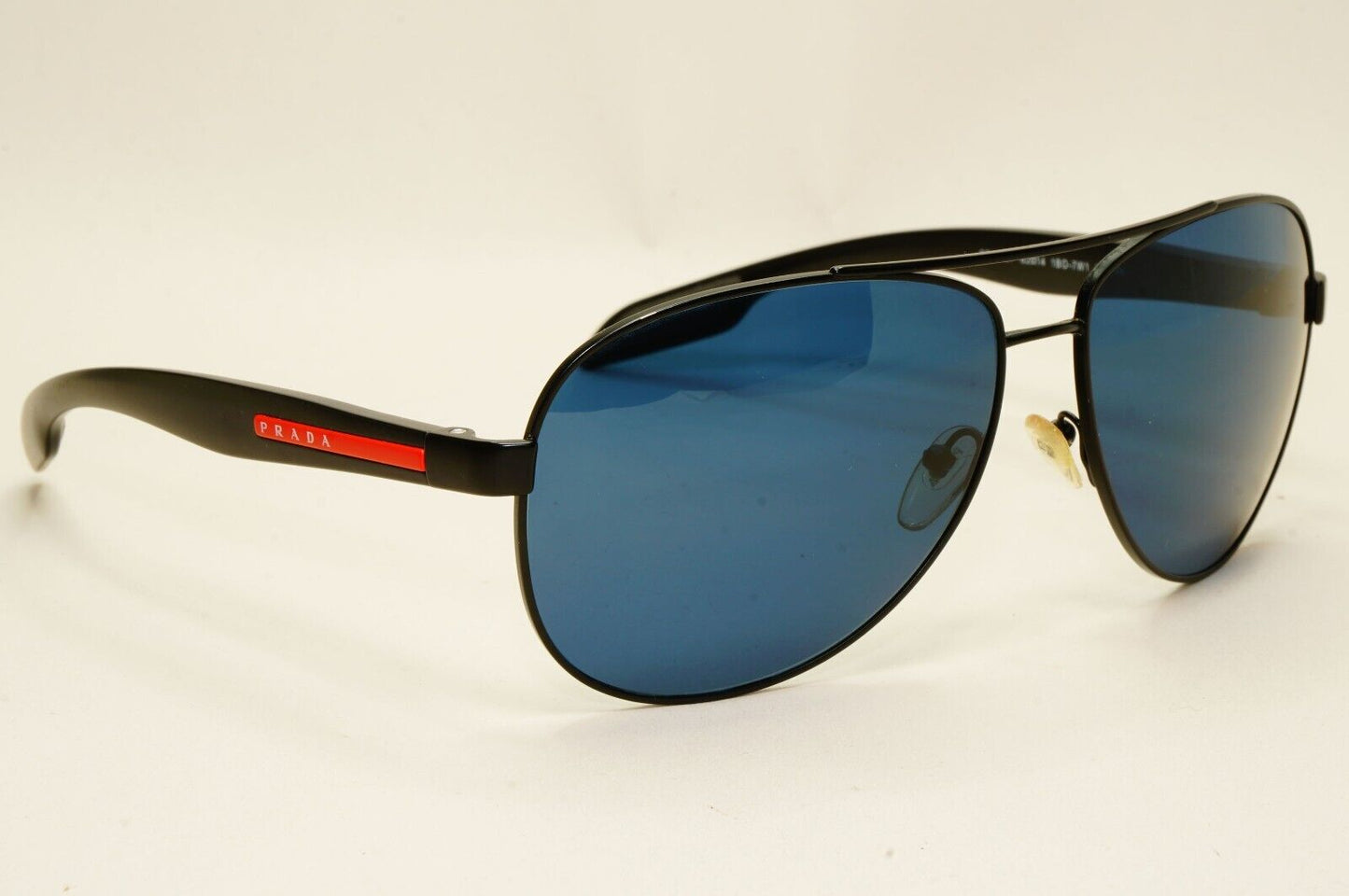 Prada Sunglasses Black Blue Pilot Red Stripe PS53PS SPS 53P 1BO-7W1 62mm 031124