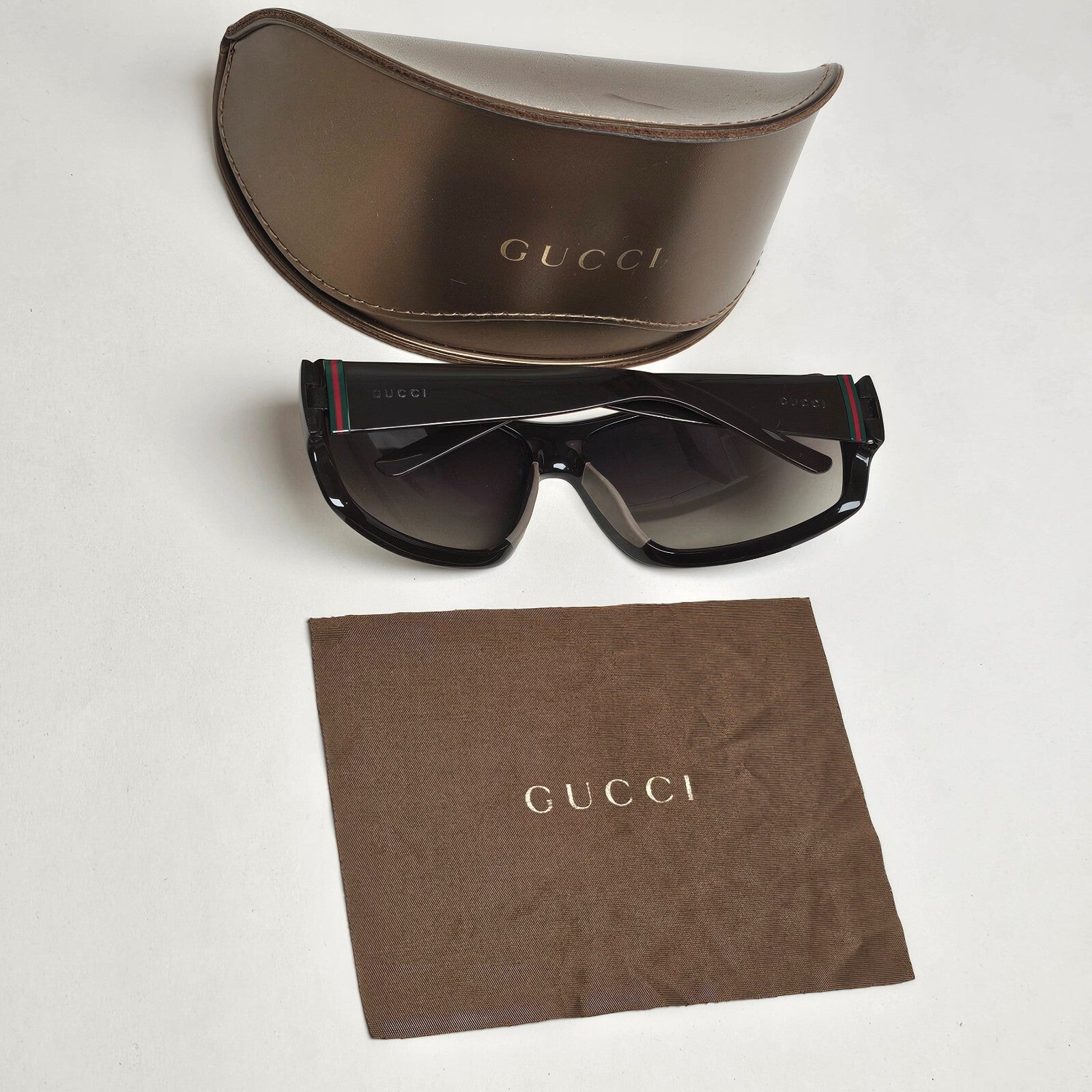 Gucci Sunglasses 2007 Vintage Dark Brown Wrap Gradient GG 1012/S COKDB 140325