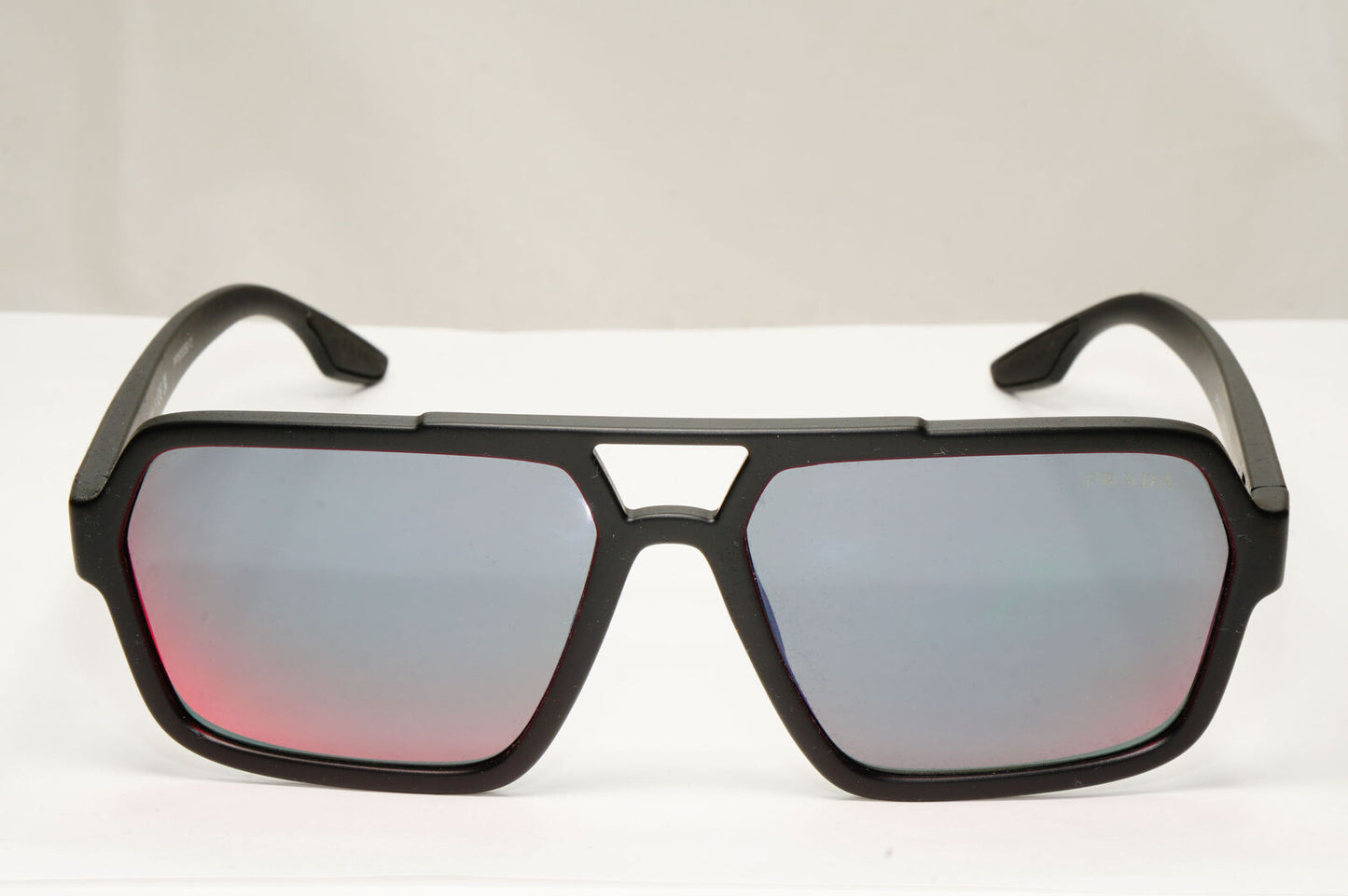 Prada Sunglasses Black Grey Mirror Blue Red Square Pilot PS01XS SPS 01X DG0-08F