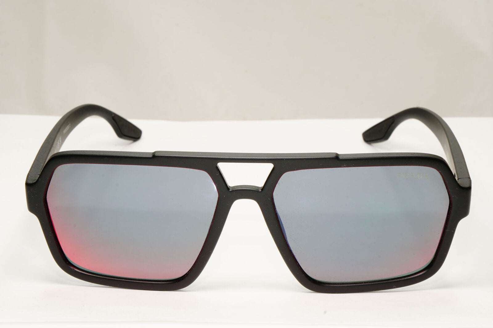 Prada Sunglasses Black Grey Mirror Blue Red Square Pilot PS01XS SPS 01X DG0-08F