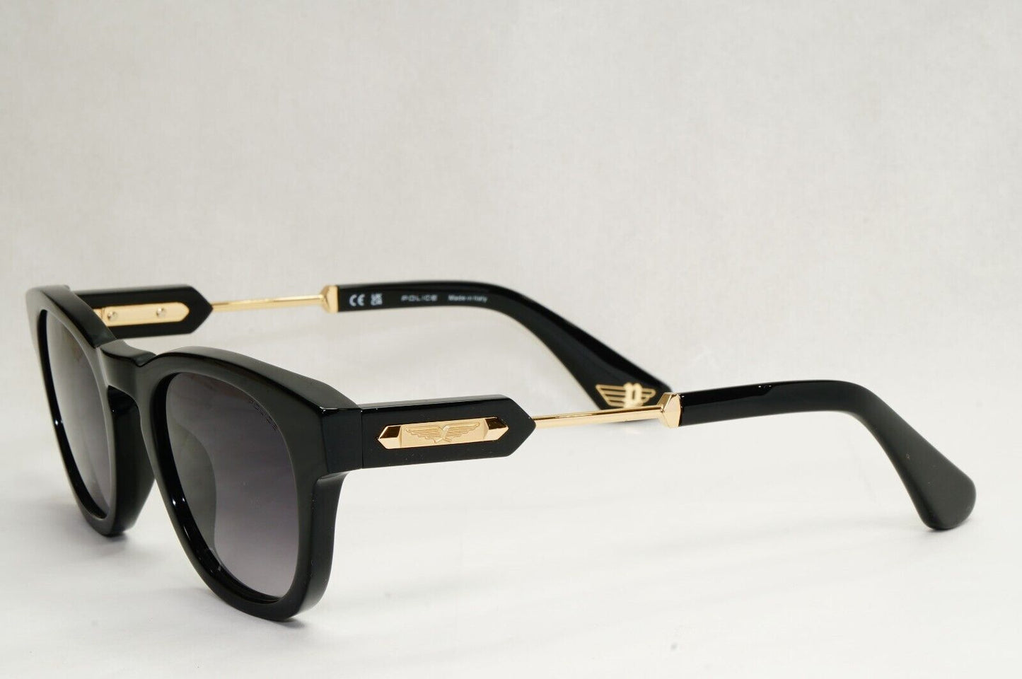Police Sunglasses Black Gold Grey Gradient Thick Rim SPL F70 Prince 1 COL 0700