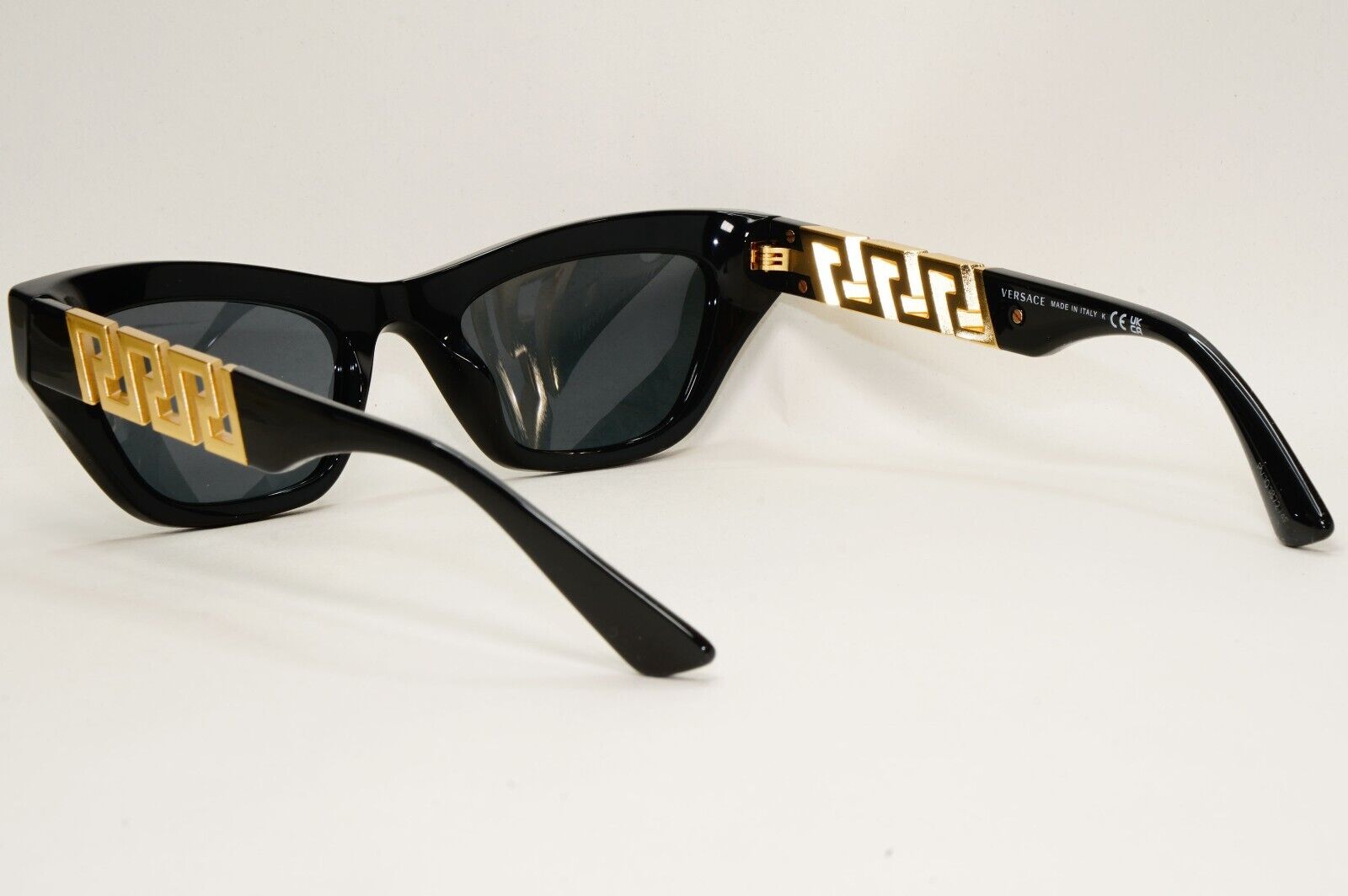Versace Sunglasses Black Gold Greca Meander Rectangle MOD VE 4419 GB1/87 52mm