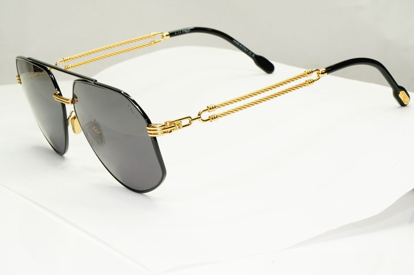 Fred Sunglasses Pilot Gold Black Cable Twist Metal FG40030U 01A Force 10 [A]