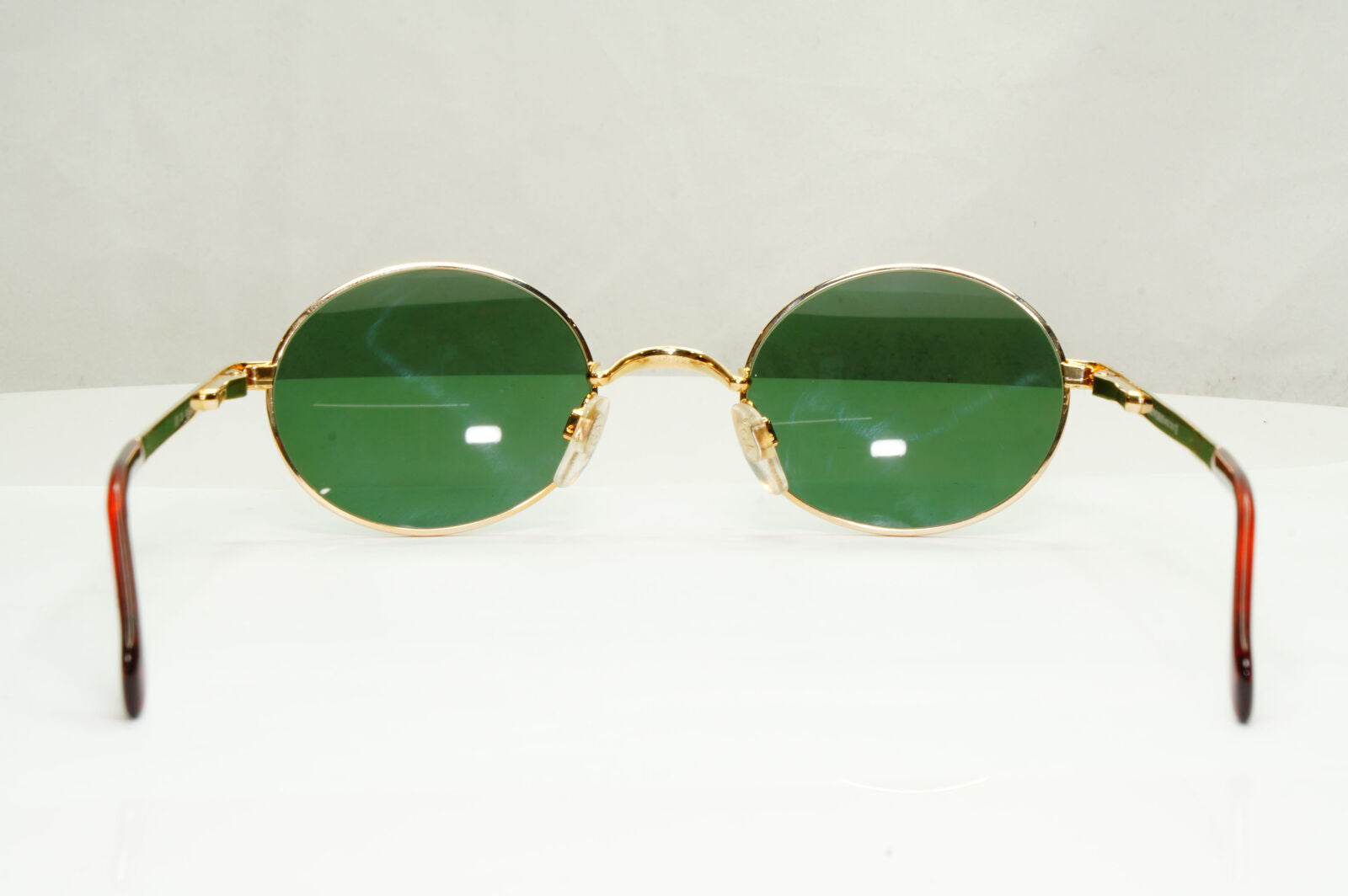Emporio Armani Sunglasses 1997 Vintage Gold Green Metal Oval 076 743 48mm B