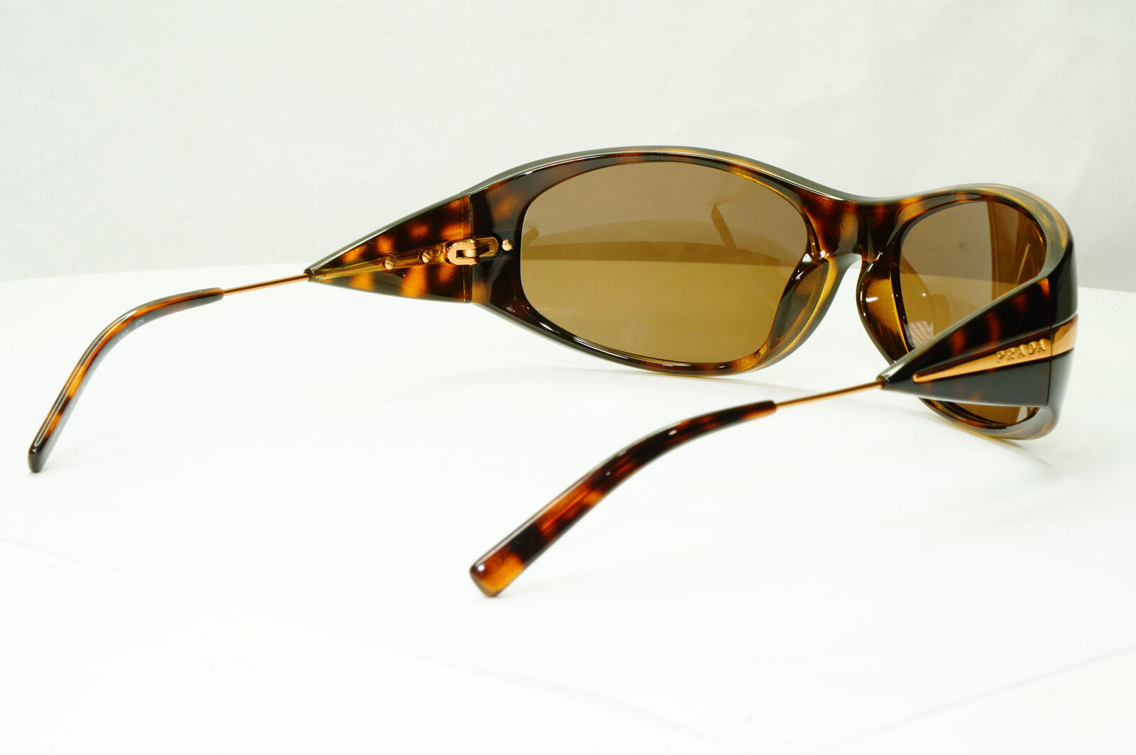 Prada 2007 Brown Sunglasses Gold Vintage Womens PR07IS SPR 07I 2AU-8C1 37434