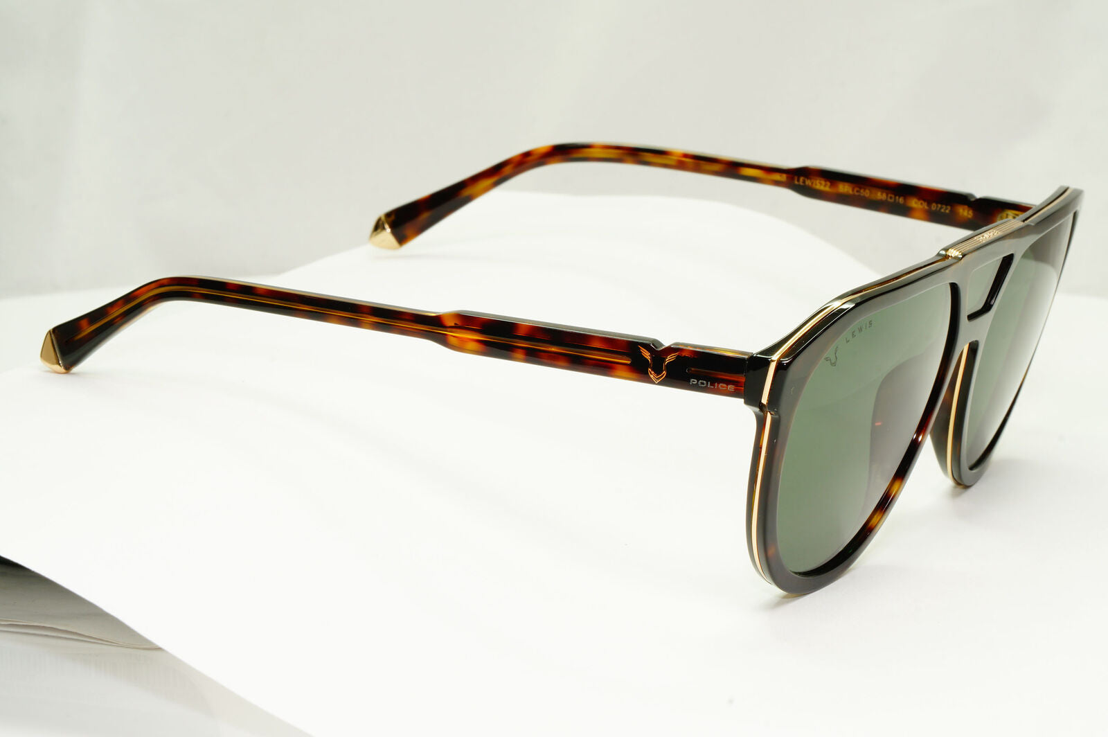Police Lewis Hamilton F1 Sunglasses Brown Green Tortoise Pilot SPL C50 COL 0722