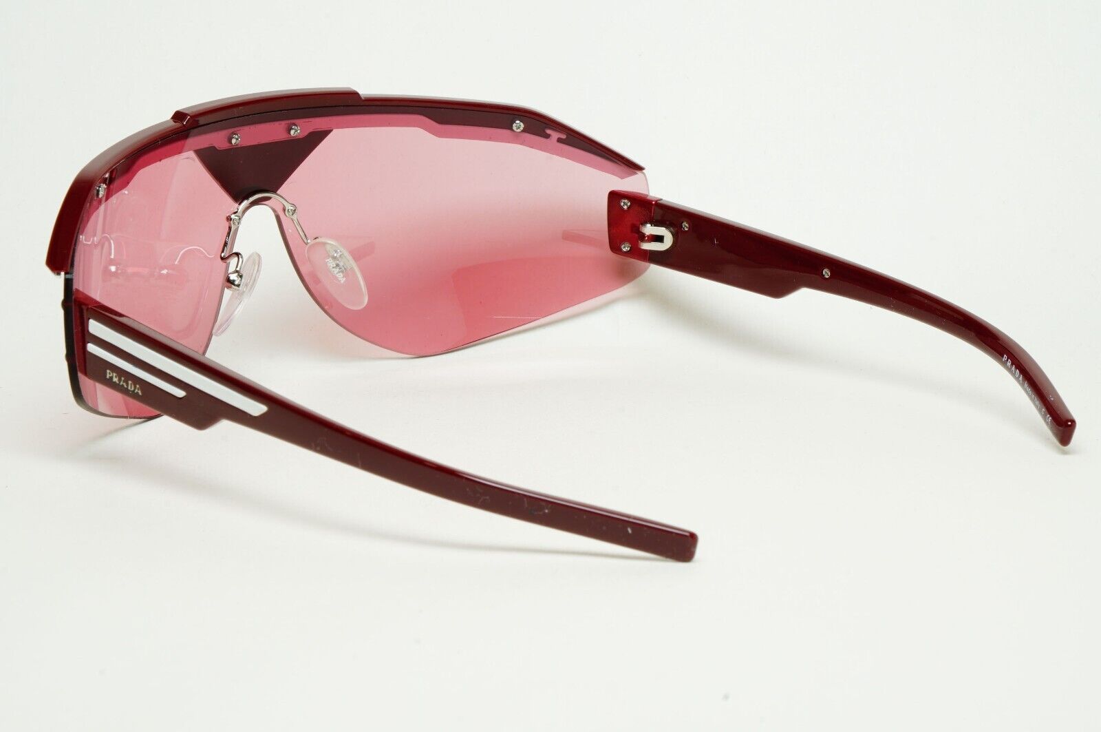 Prada Sunglasses Bordo Brown Shield Wrap PR69VS SPR 69V 459-1K0 231124
