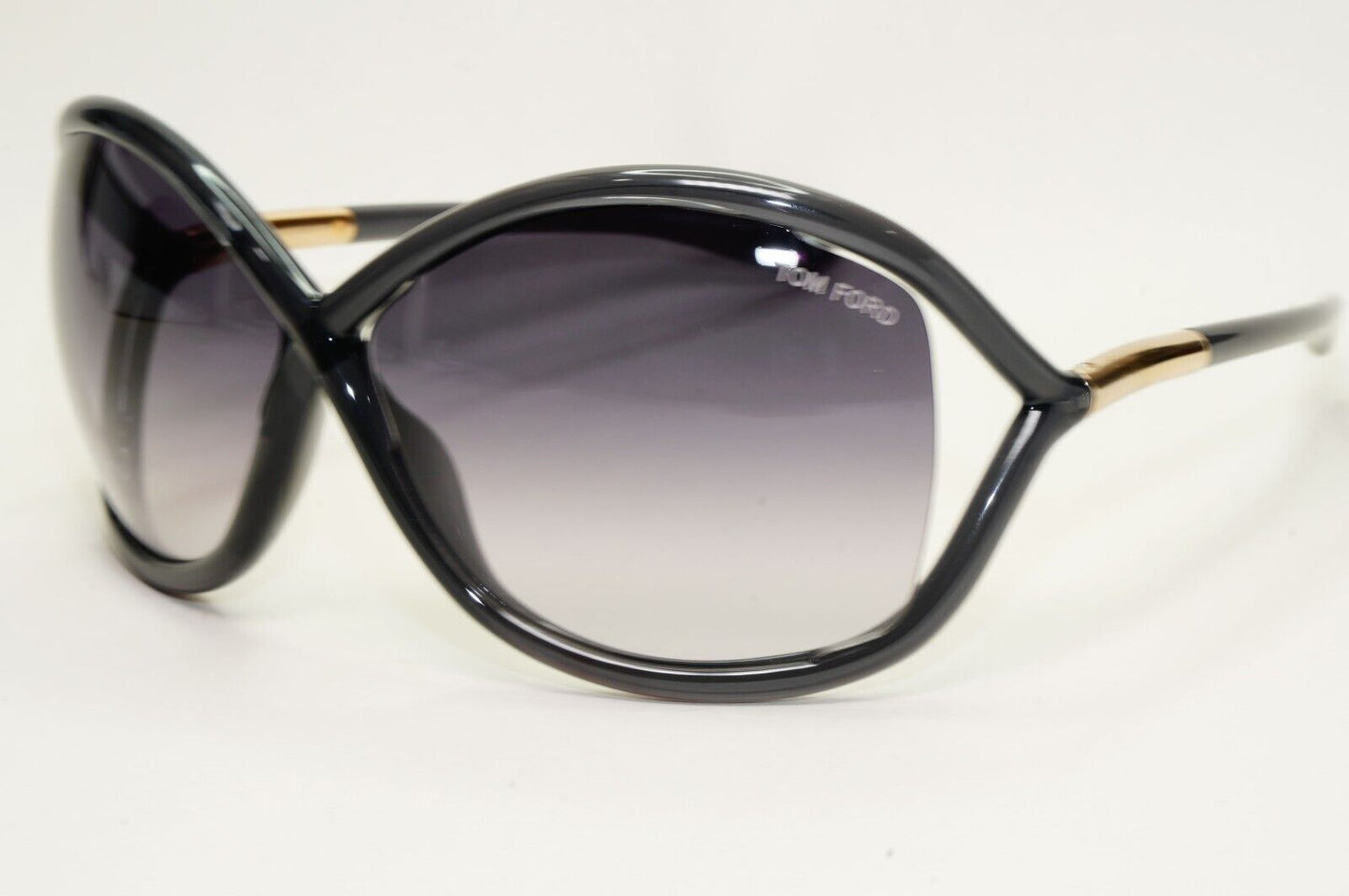Tom Ford Sunglasses Whitney Grey Smoke Gradient Gold Wrap FT0009 TF 9 B5 64mm