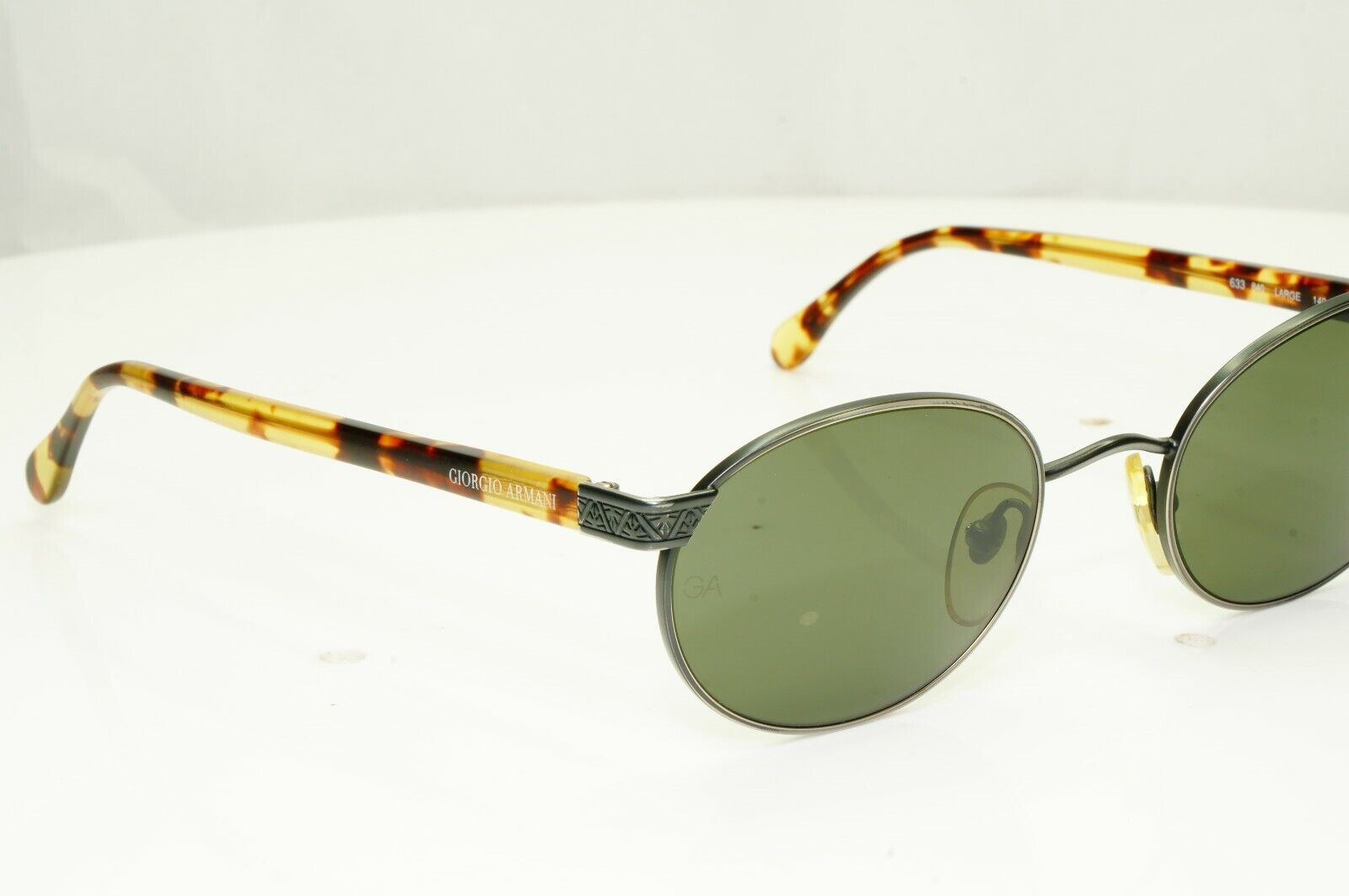 Giorgio Armani 1997 Vintage Sunglasses Gunmetal Brown Green Men 633 840 51mm