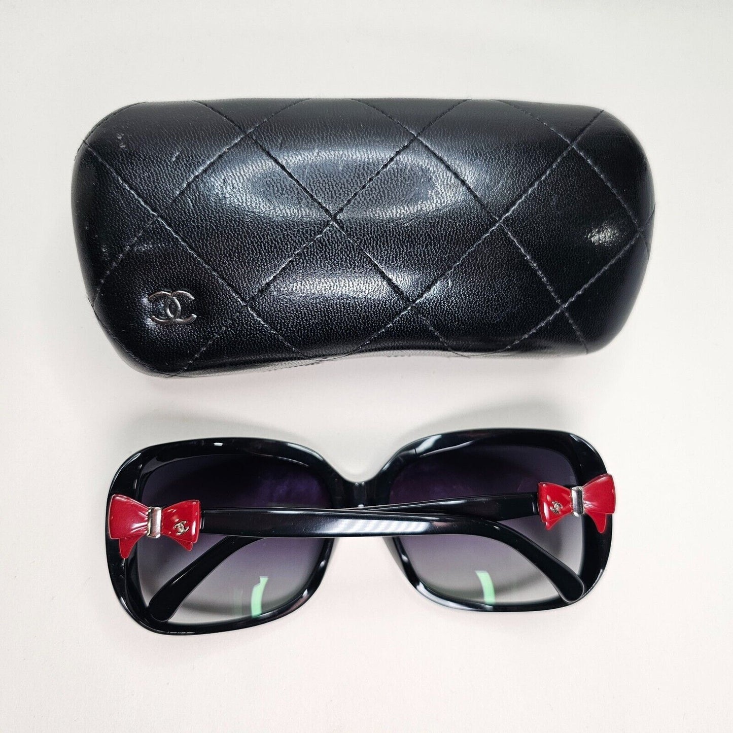 Chanel Sunglasses Bow Black Red Grey Gradient Square 5171 c.1231/8G 270924