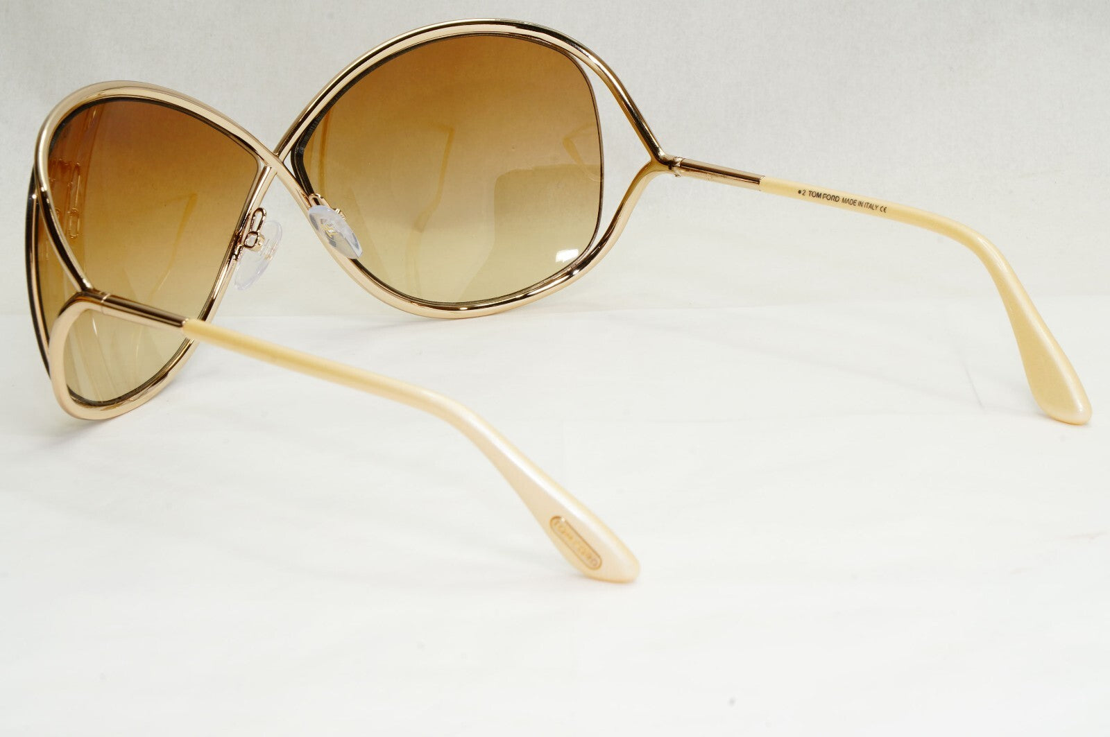 Tom Ford Sunglasses Miranda Gold Brown Gradient Metal FT0130 TF 130 28F [a]