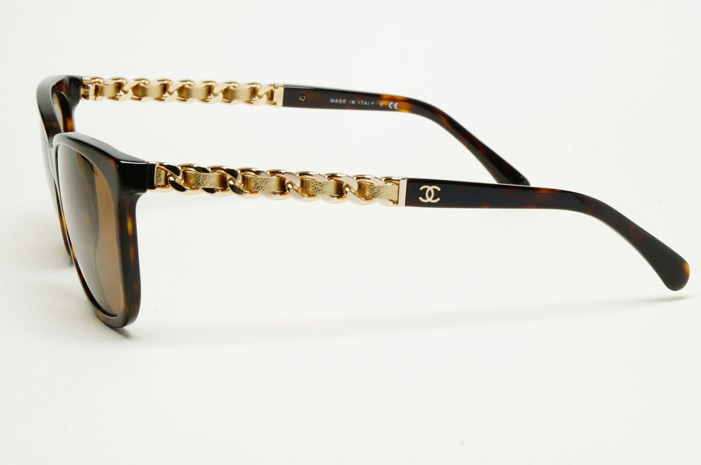 Chanel Sunglasses Leather Chain Gold Brown Tortoise 5260-Q c.714/S5 261124