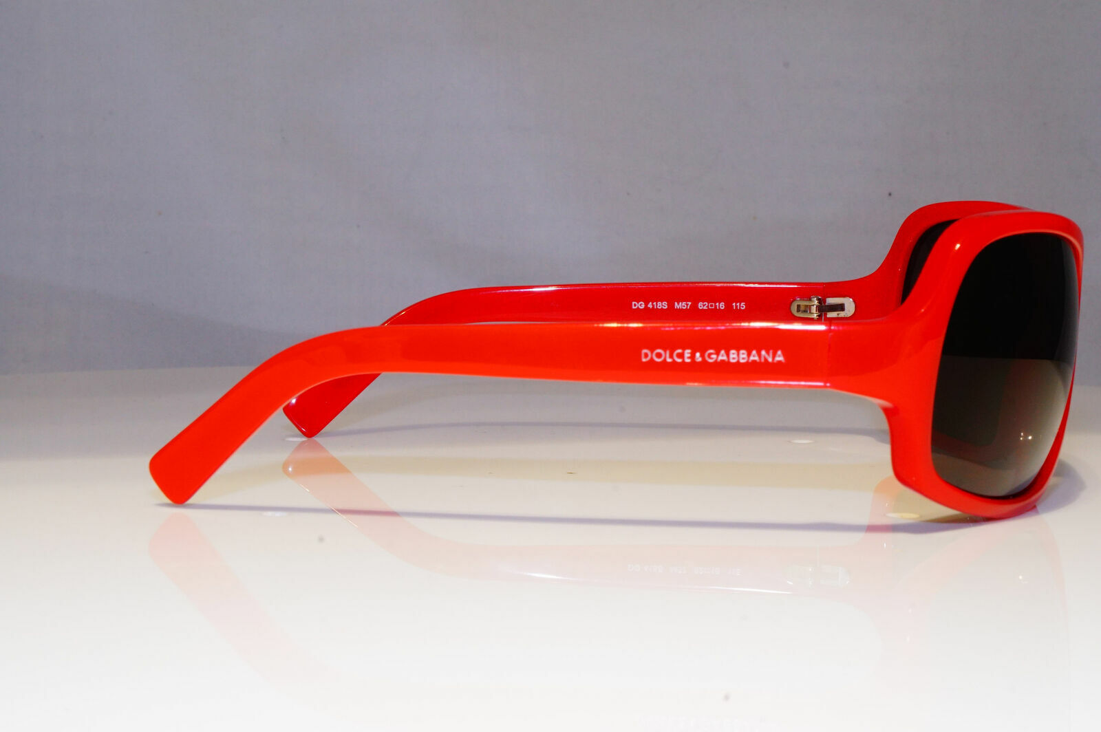 Authentic DOLCE & GABBANA Boxed Vintage Sunglasses Red Square DG 418 M57 25844
