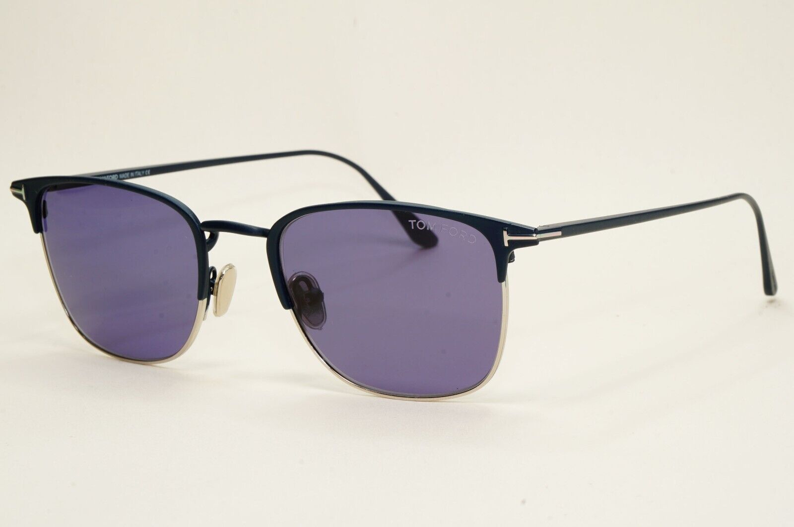 Tom Ford Sunglasses Dark Blue Gold Metal Square Liv FT0851 TF 851 91V 52mm