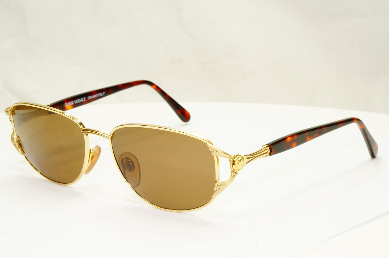 Gianni Versace 1995 Vintage Gold Medusa Brown Retro Sunglasses MOD G41 COL 03L B