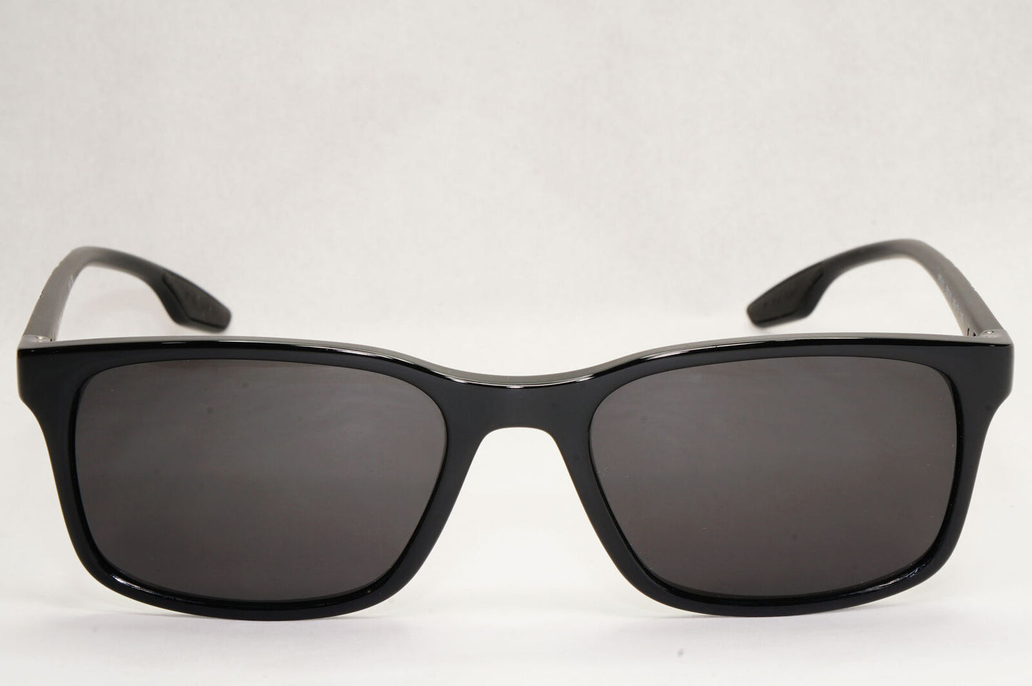 Prada Sunglasses Black Glossy Square Red Stripe PS01LV VPS 01L 1AB-1O1 52mm
