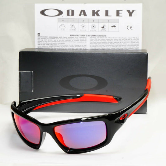Authentic Oakley Mens Valve Sunglasses Black Red Iridium Mirror OO 9236-02