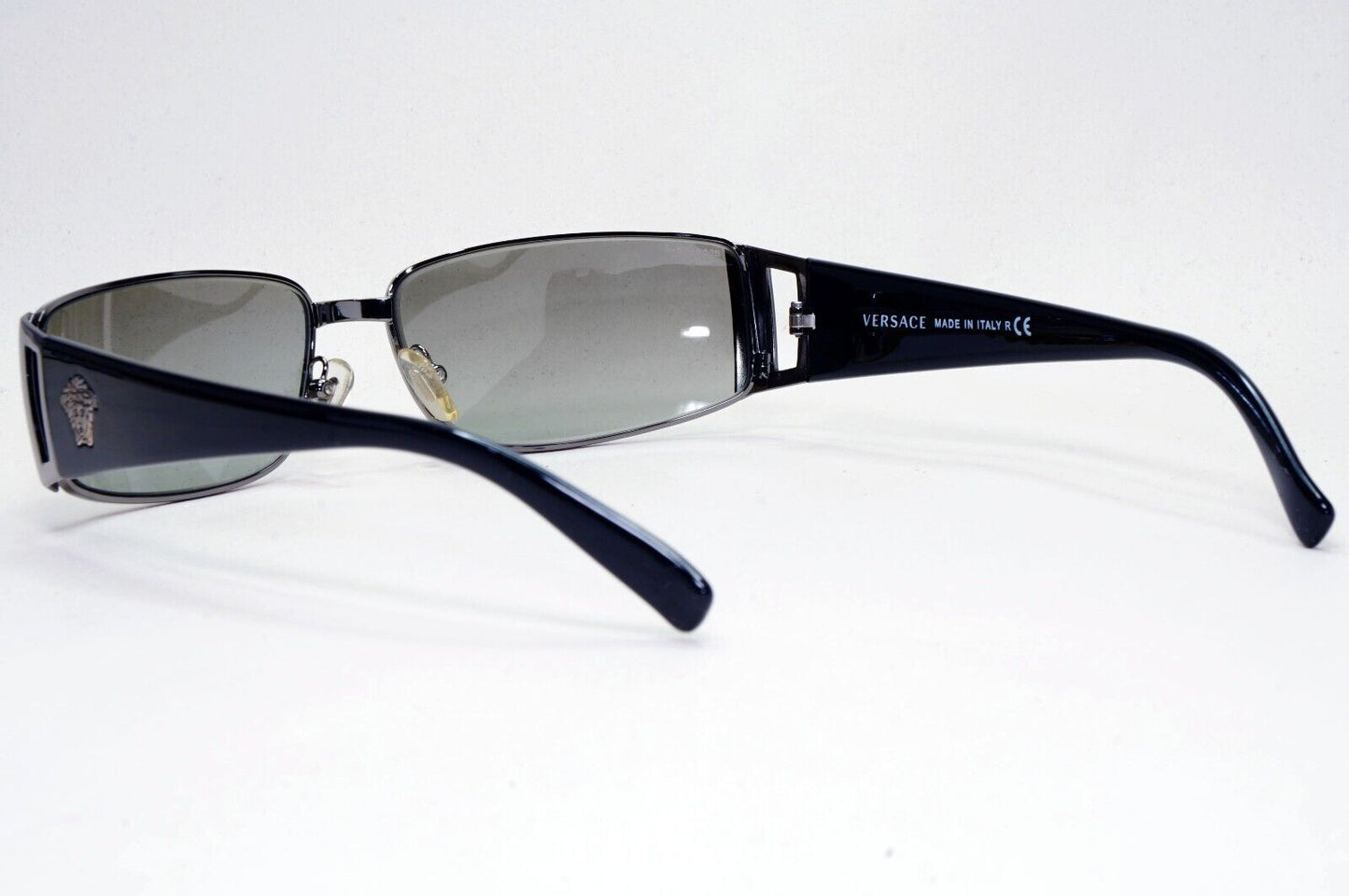 Versace Sunglasses 2003 Vintage Black Grey Rectangle MOD 2021 1001/11 311024