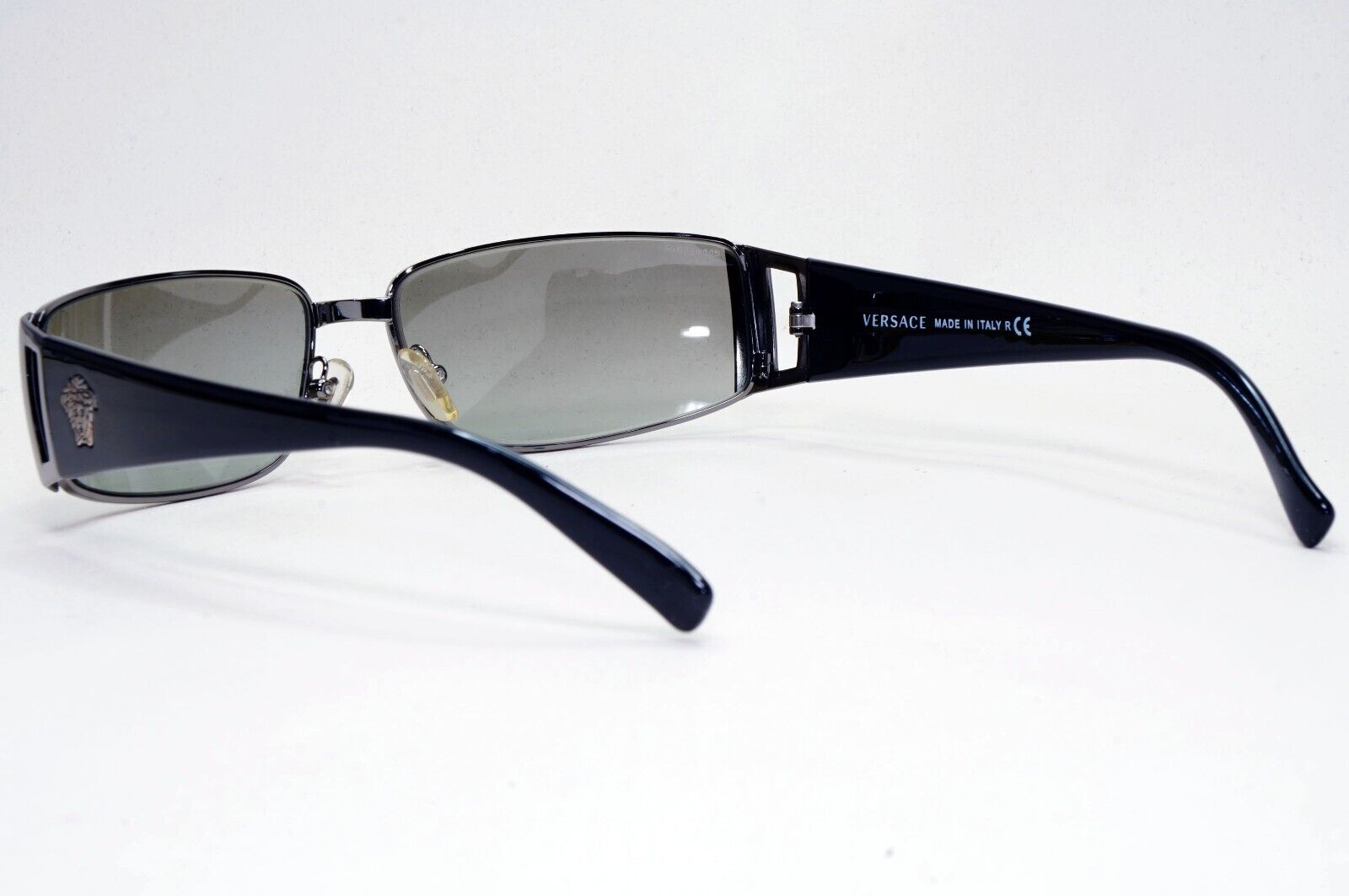 Versace Sunglasses 2003 Vintage Black Grey Rectangle MOD 2021 1001/11 311024