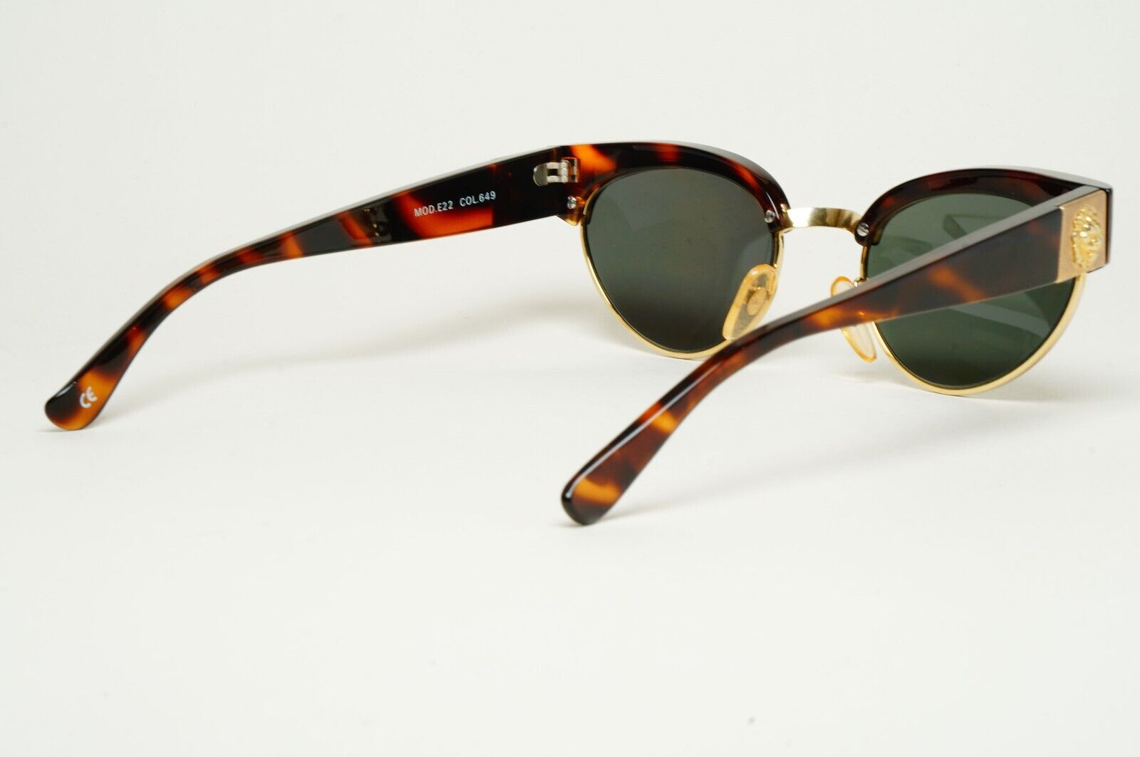 Versus Sunglasses 1996 by Gianni Versace Vintage Brown Gold Lion MOD E22 COL 649