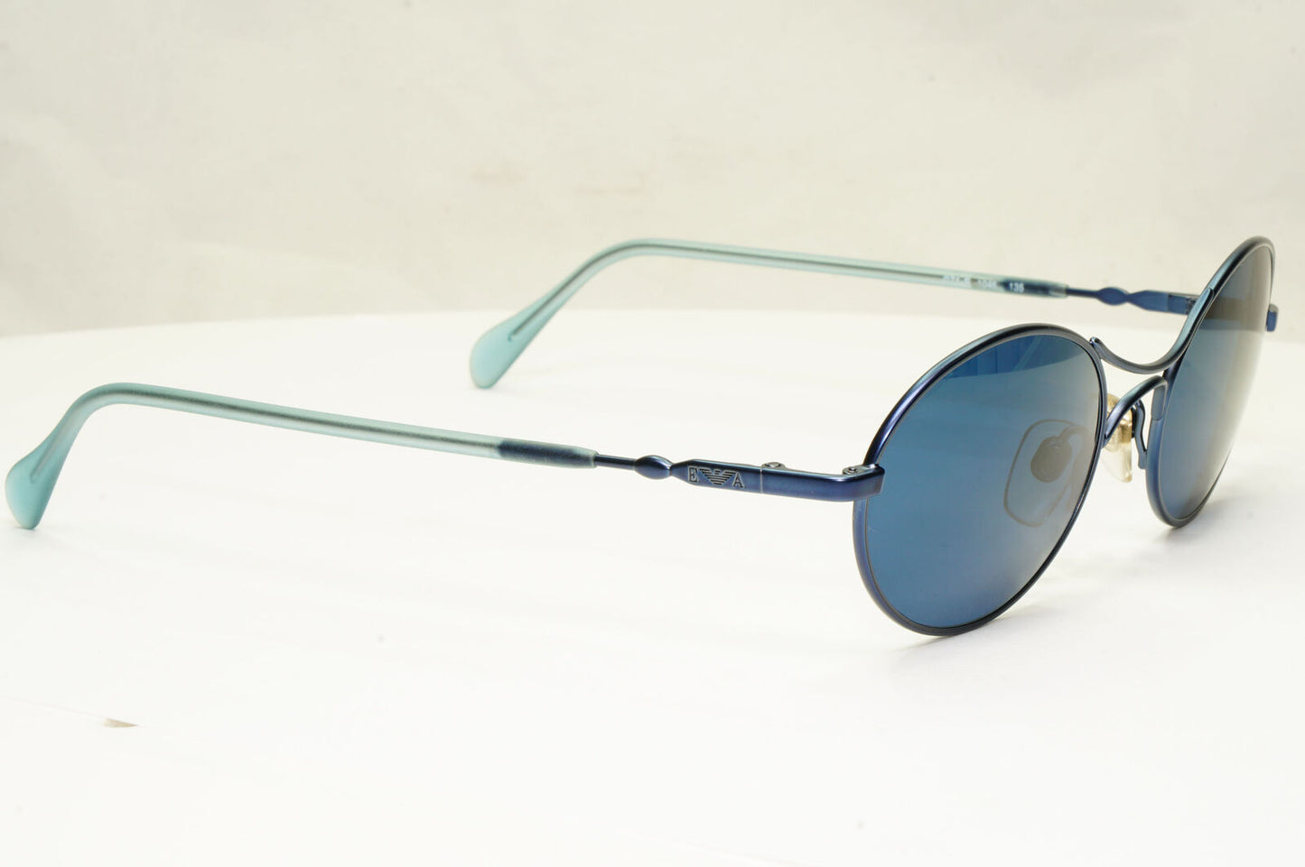 Emporio Armani 1997 Vintage Sunglasses Mens Womens Oval Blue Eagle 071-S 1046