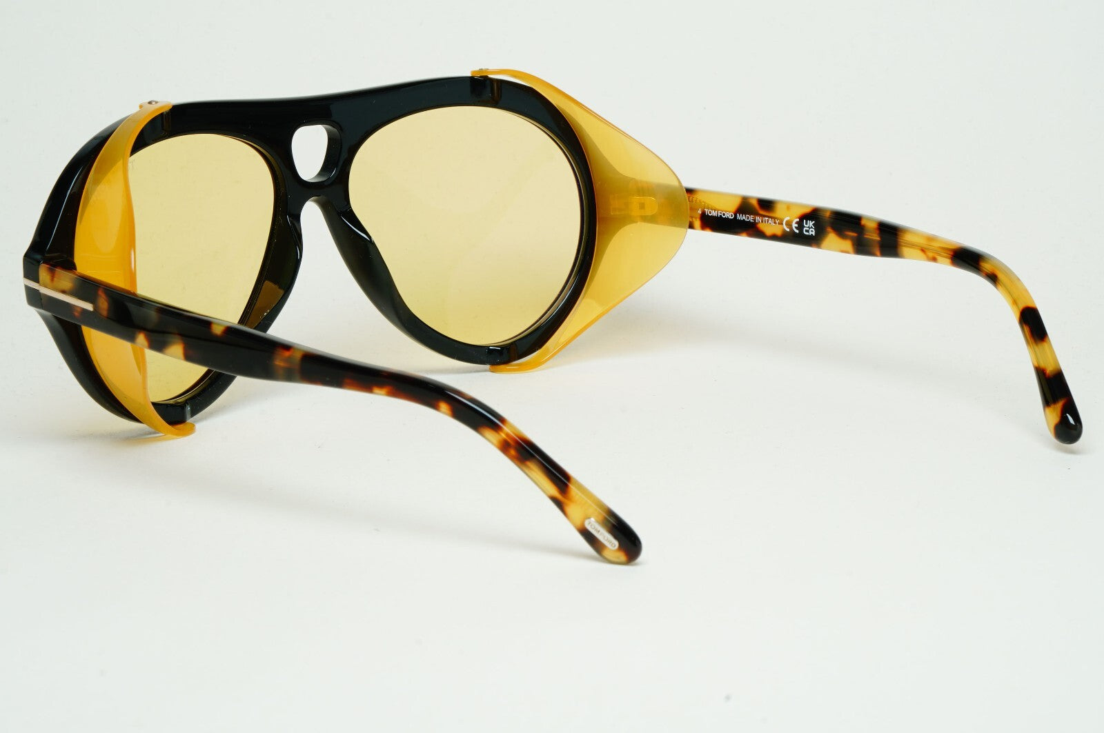 Tom Ford Sunglasses Neughman Black Brown Yellow Side Shields FT0882 TF 882 01E