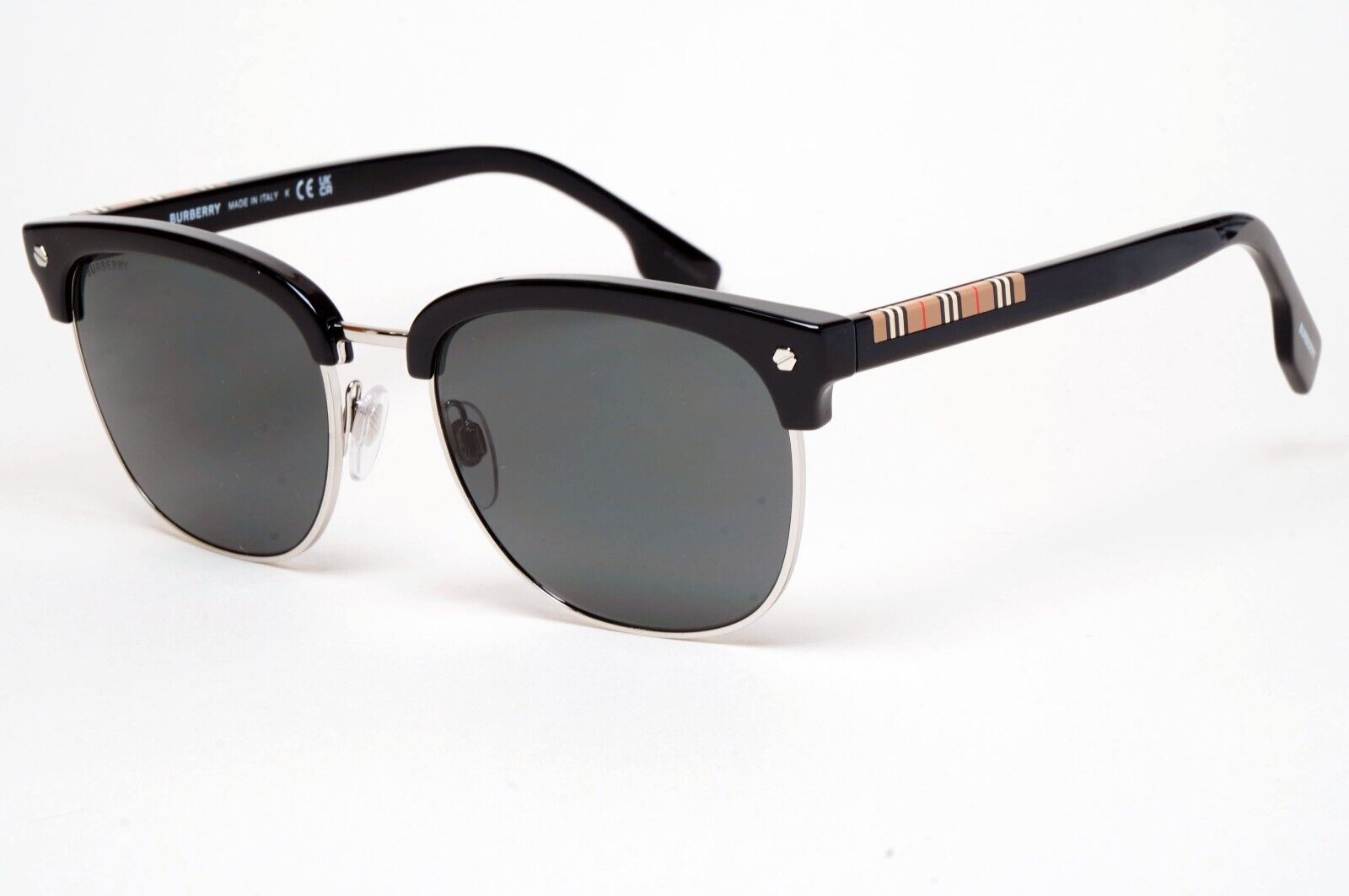 Burberry Sunglasses Aubrey Black Silver Grey Square BE 4317 3001/87 55mm