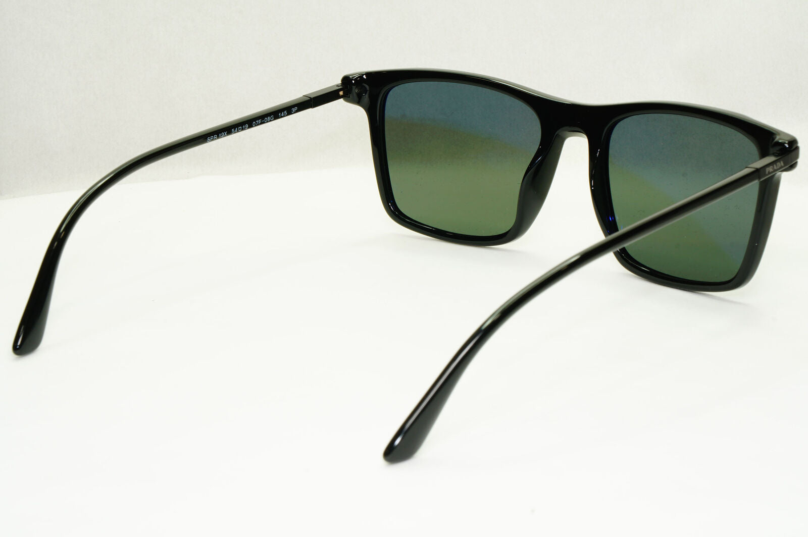 Prada Sunglasses Polarized Glass Lens Black Square Grey PR19XS SPR 19X 07F-08G