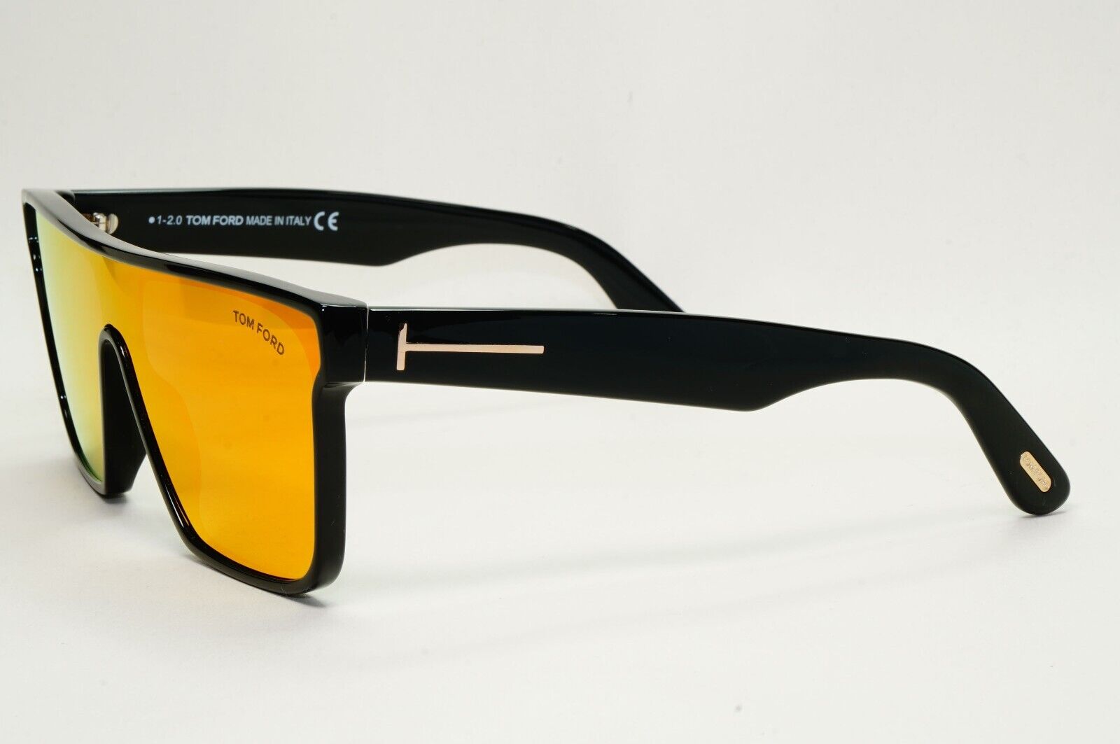 Tom Ford Sunglasses Whyat Black Orange Mirror Shield Visor FT0709 TF 709 01U