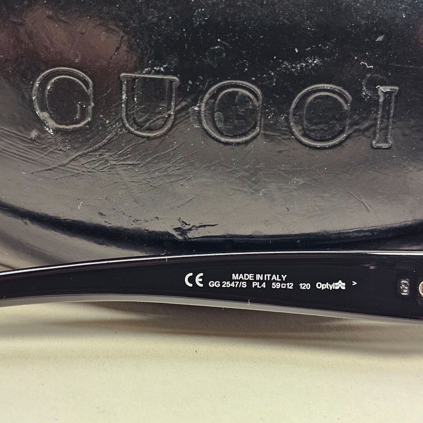 Gucci Sunglasses 2002 Vintage Black Grey Rectangle Unisex GG 2547/S PL4 131024