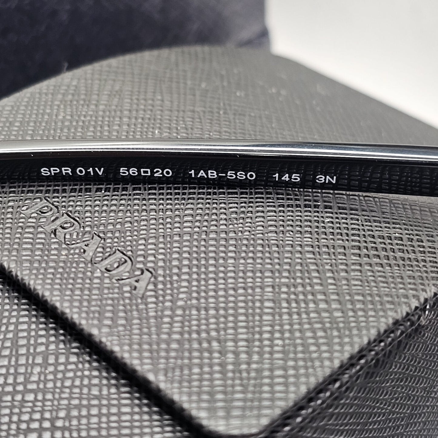 Prada Sunglasses Black Cat Eye Glossy Fashion Womens PR01VS SPR 01V 1AB-5S0 56mm