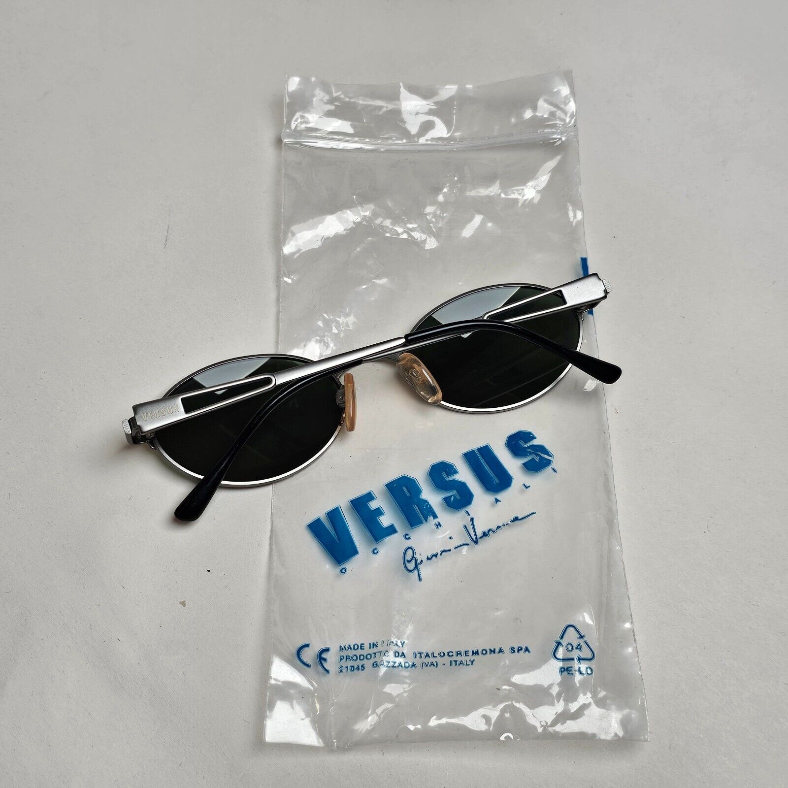 Versus Sunglasses 1996 by Gianni Versace Vintage Silver Green MOD R11 COL 27M