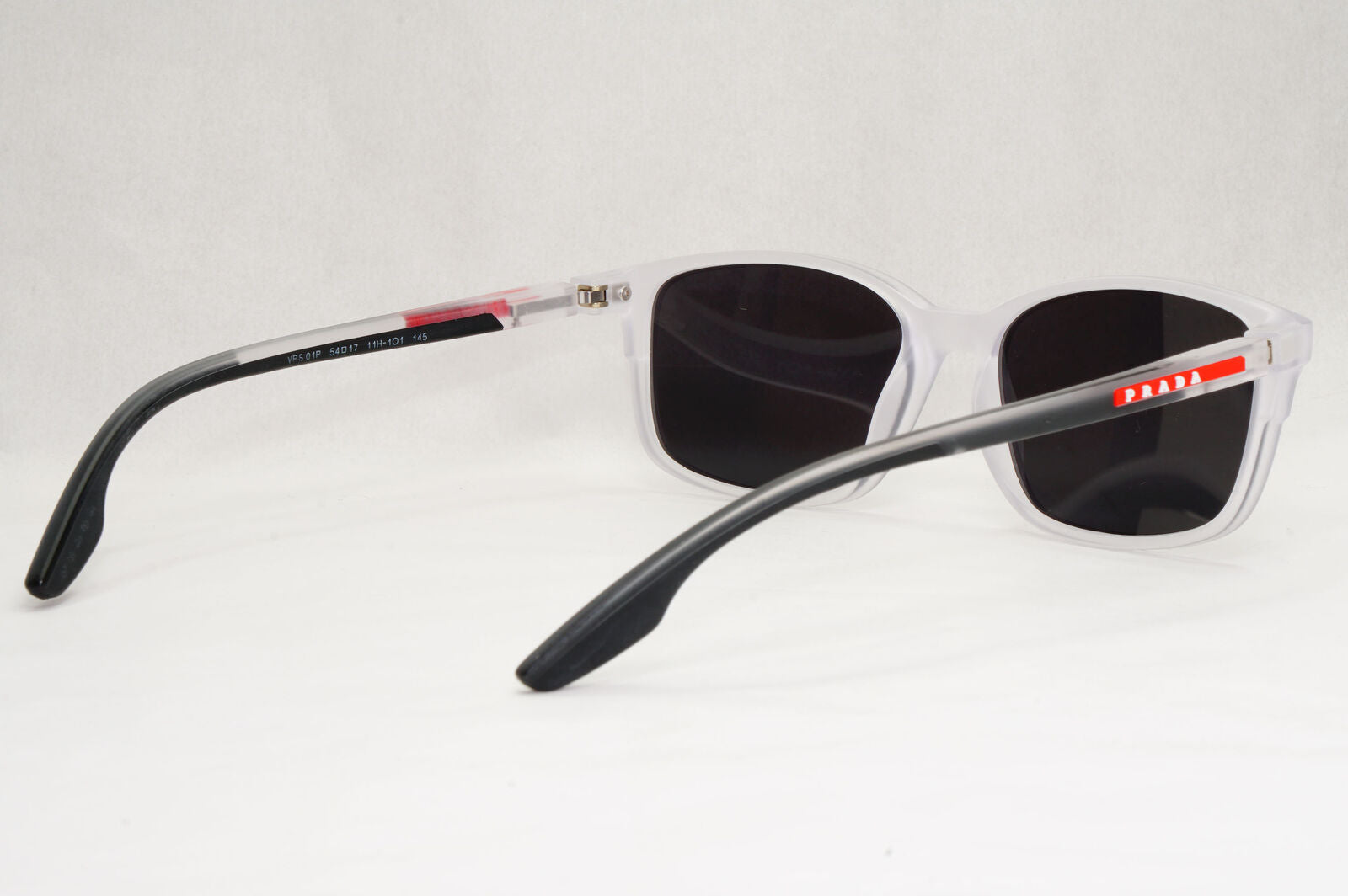 Prada Sunglasses Matte Transparent Grey Black PS01PV VPS 01P 11H-1O1 54mm