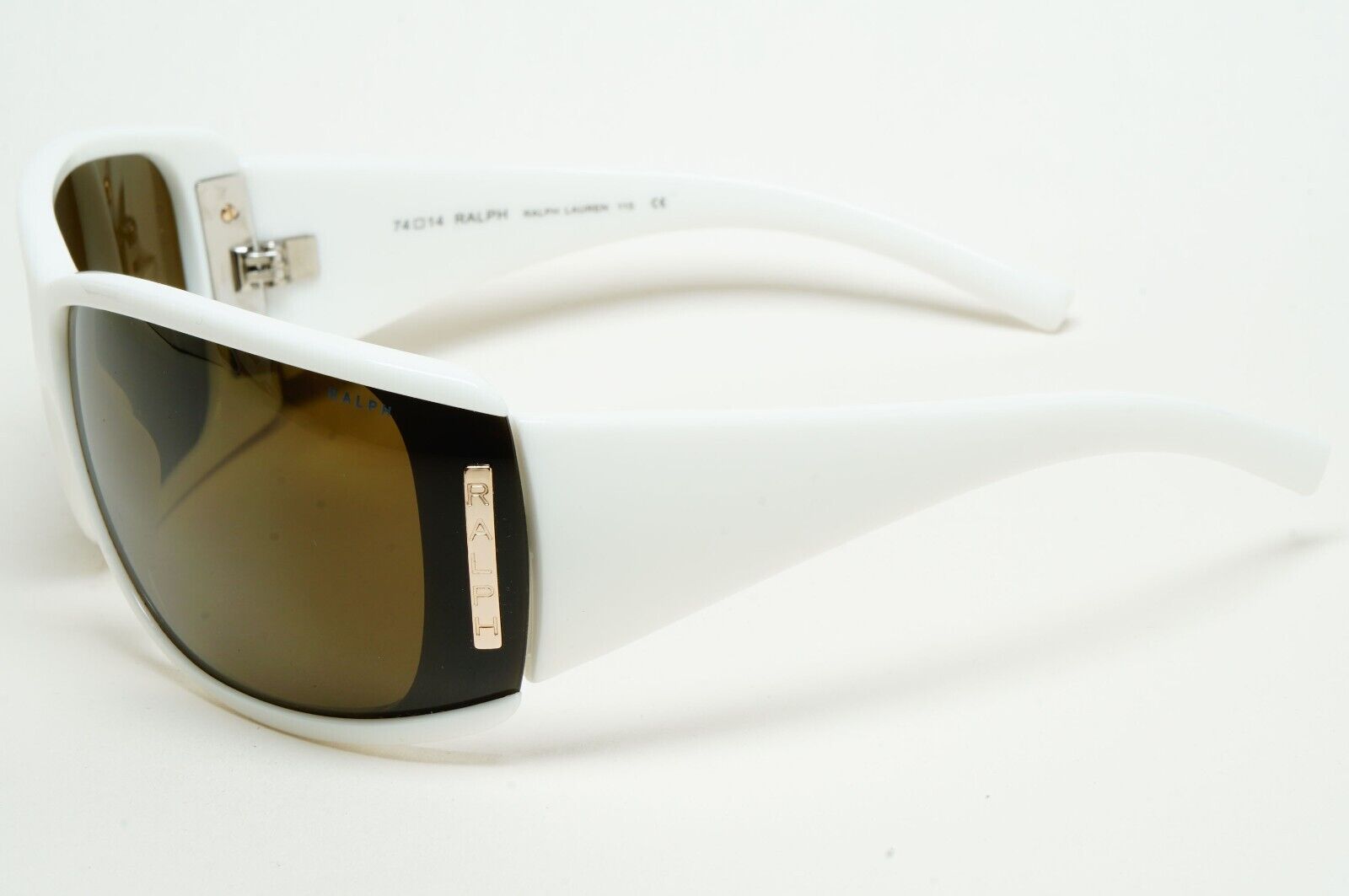 Ralph Lauren Sunglasses 2006 Vintage White Brown Wrap Unisex 7593/S 0VK6 211124