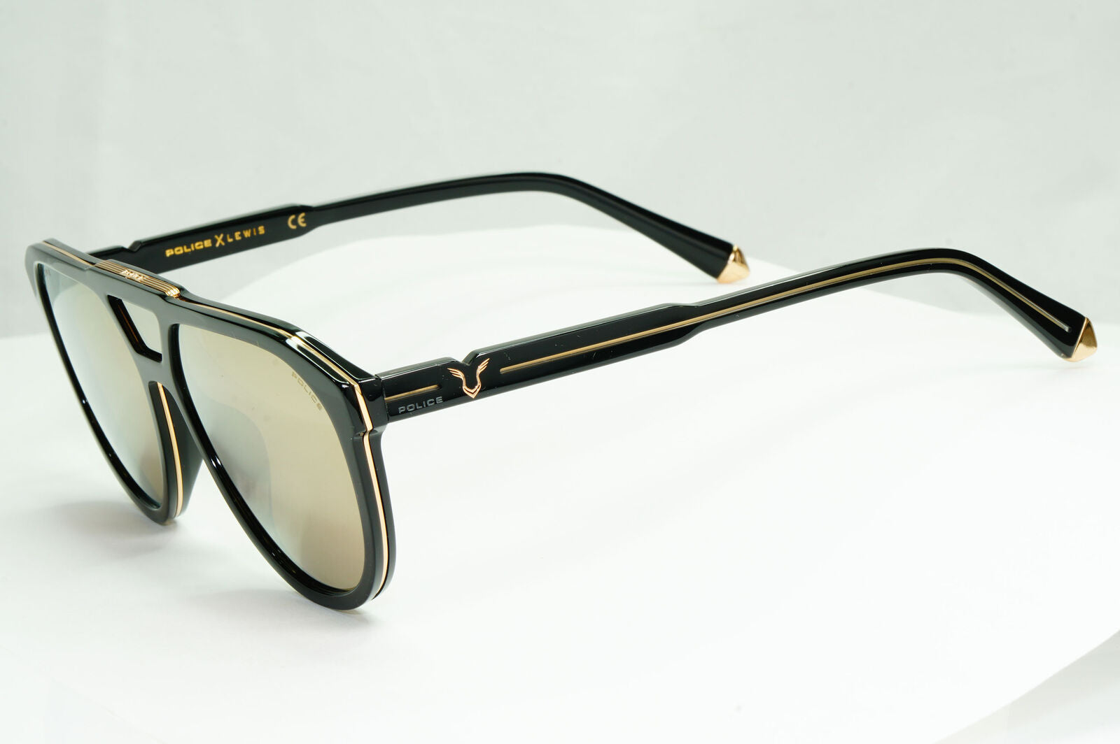 Police Lewis Hamilton F1 Sunglasses Black Gold Mirror Pilot 22 SPL C50 COL BLKG