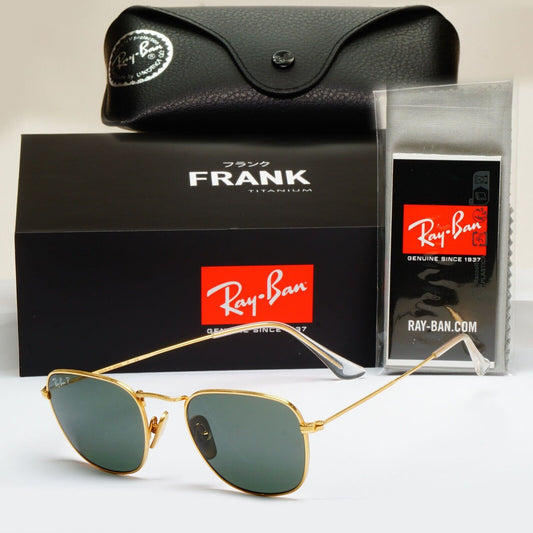 Ray-Ban Sunglasses Frank Titanium Polarized Gold Green RB 8157 9216/58 48mm