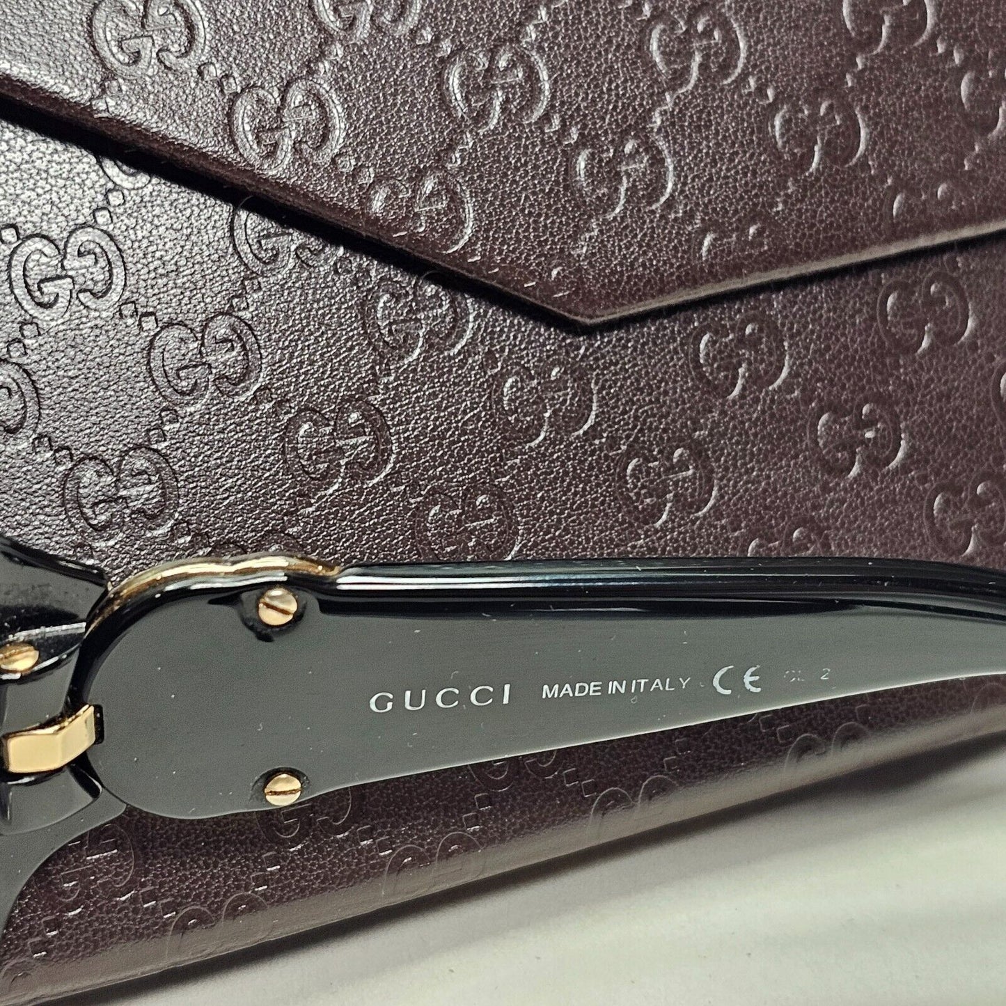Gucci Sunglasses 2010 Vintage Black Gold Square GG 3164/S D28JJ 61mm 050824