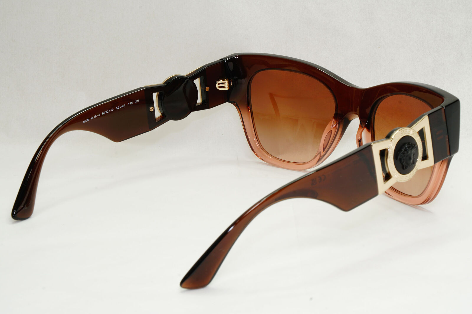 Versace Sunglasses Brown Gold Medus Square Transparent MOD VE 4415-U 5332/13