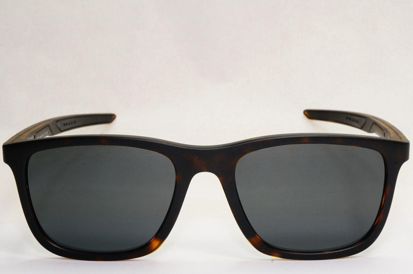 Prada Sunglasses Dark Brown Tortoiseshell Square Grey PS10WS SPS 10W 581-06F