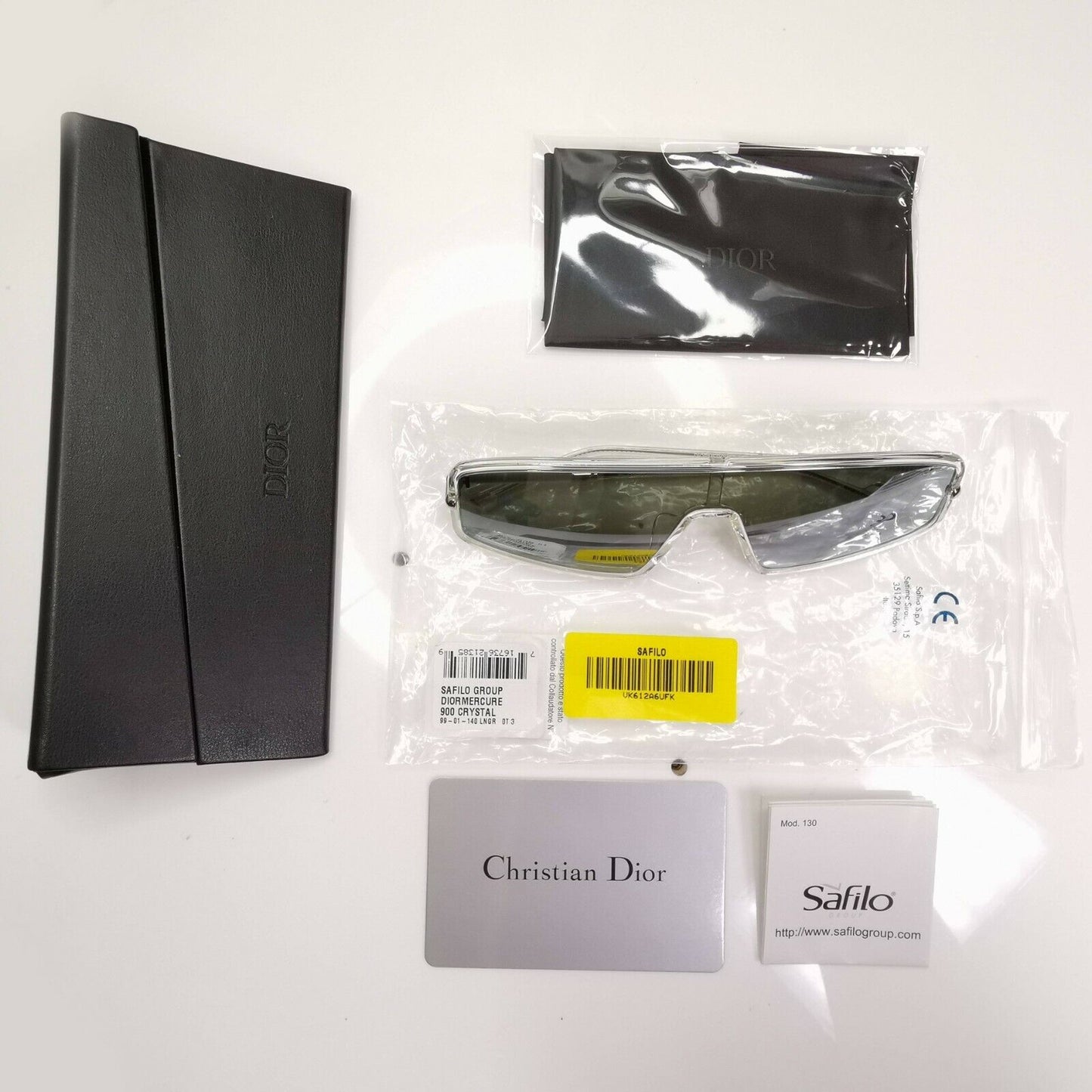 Dior Silver Visor Mask Homme Mens Sunglasses Mirror Visor Shield Mercure 9000T
