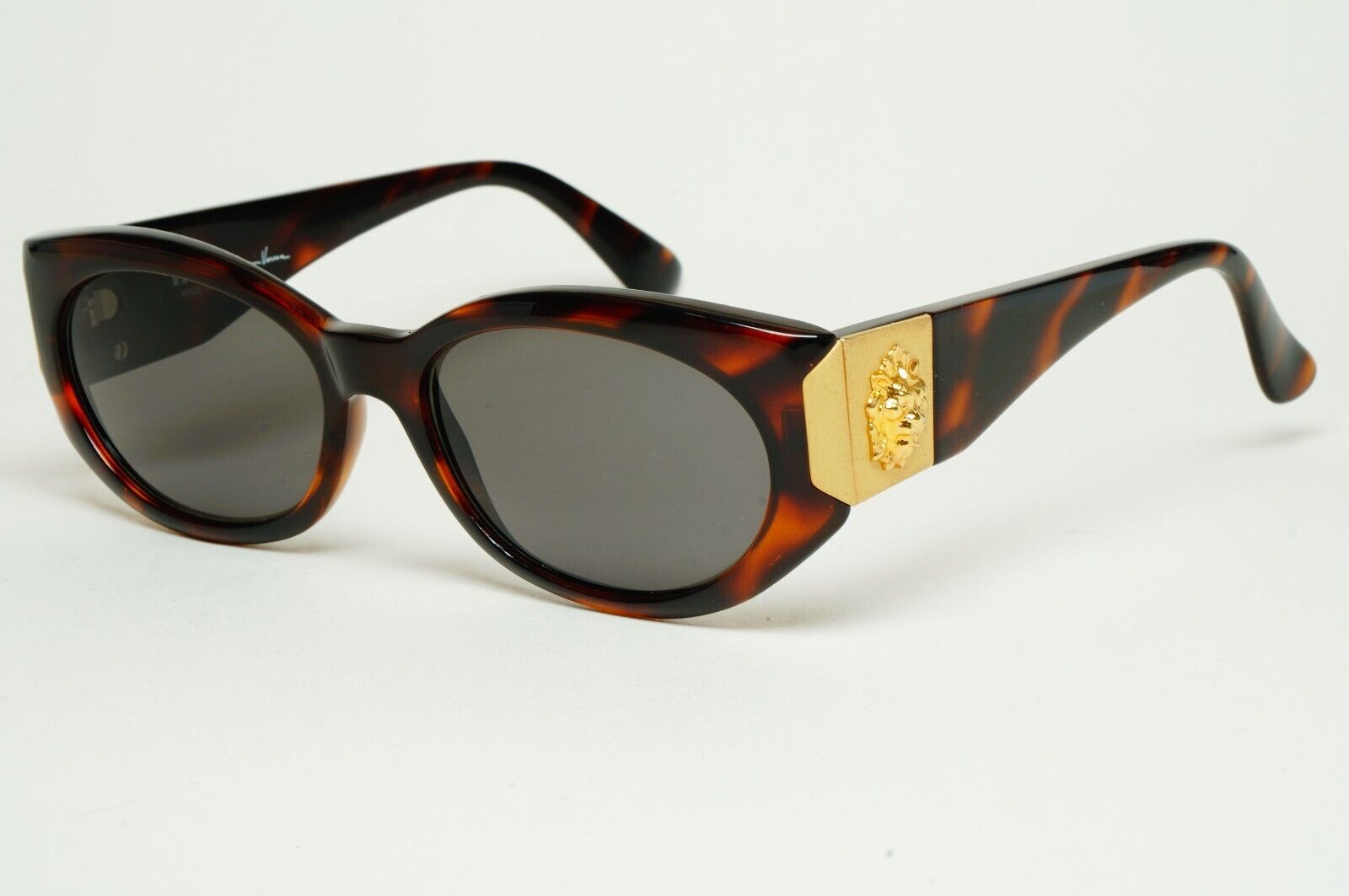 Versus Sunglasses 1996 by Gianni Versace Vintage Gold Lion Brown MOD E06 COL 649
